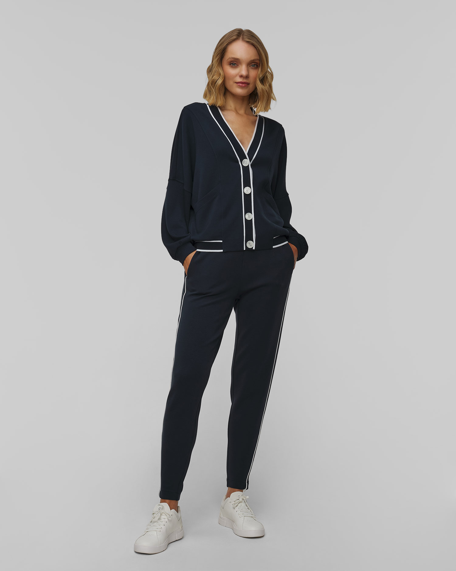 Granatowy kardigan damski Varley Decker Off Court Cardigan