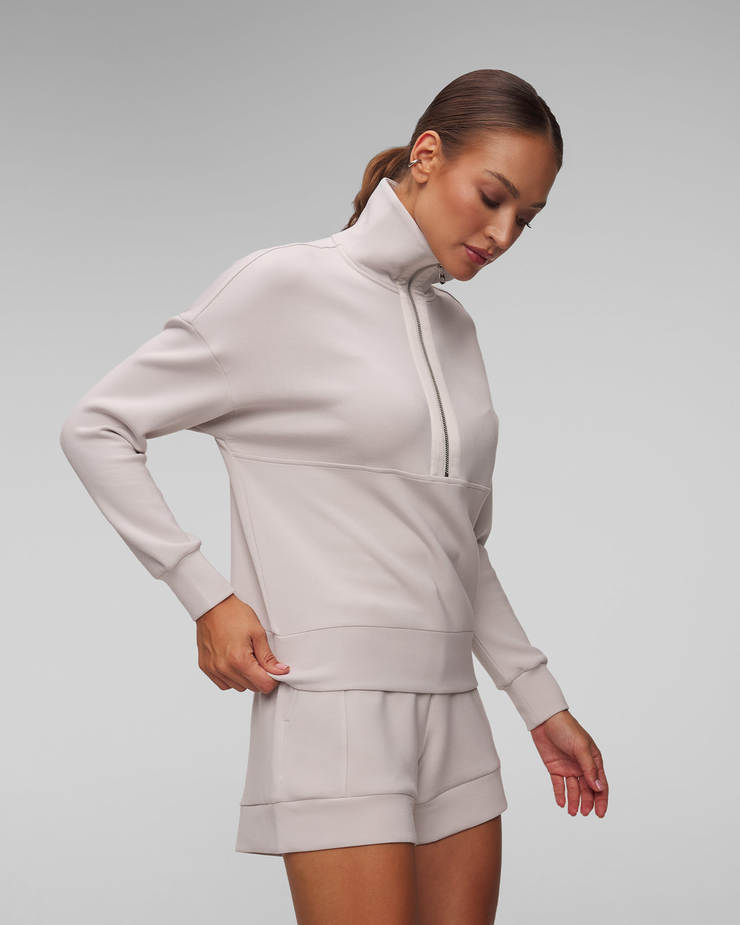 Dámska sivá mikina Varley Keller Half Zip