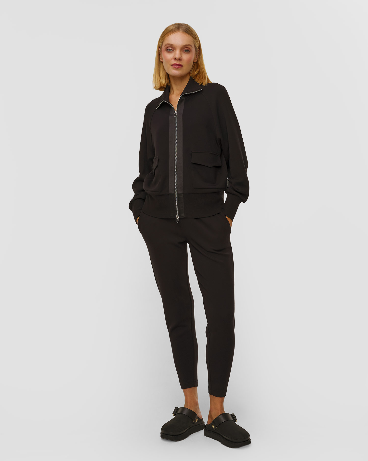 Varley Roxbury Zip Through Damen-Sweatshirt in Schwarz