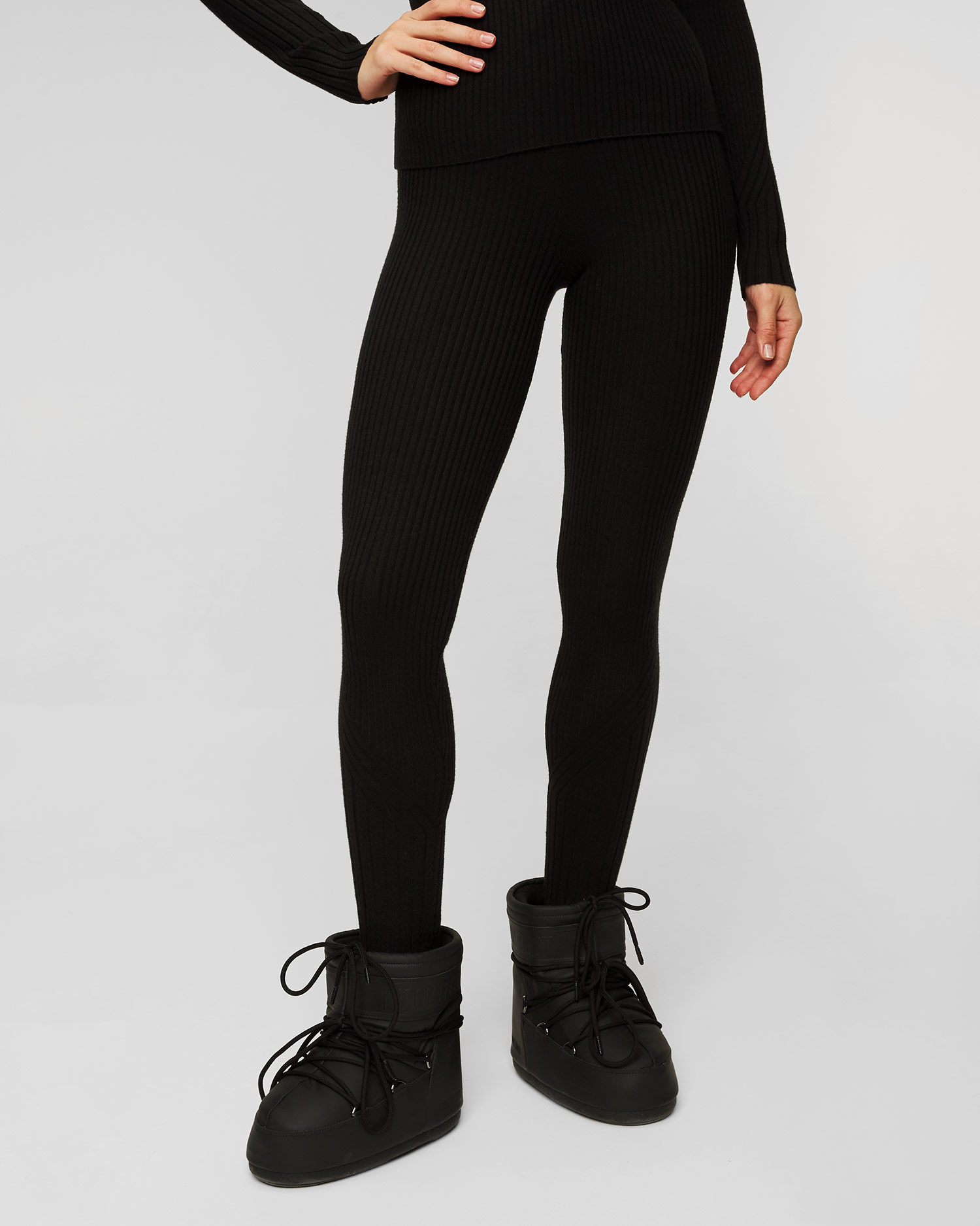 Leggings noirs pour femmes Varley Mocado Rib Knit Legging