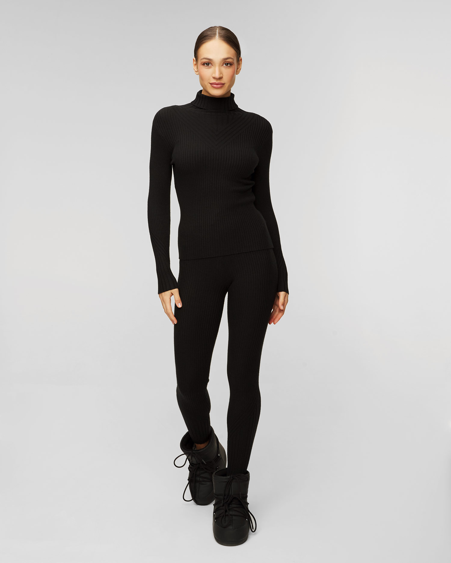 Černé dámské sportovní legíny Varley Mocado Rib Knit Legging