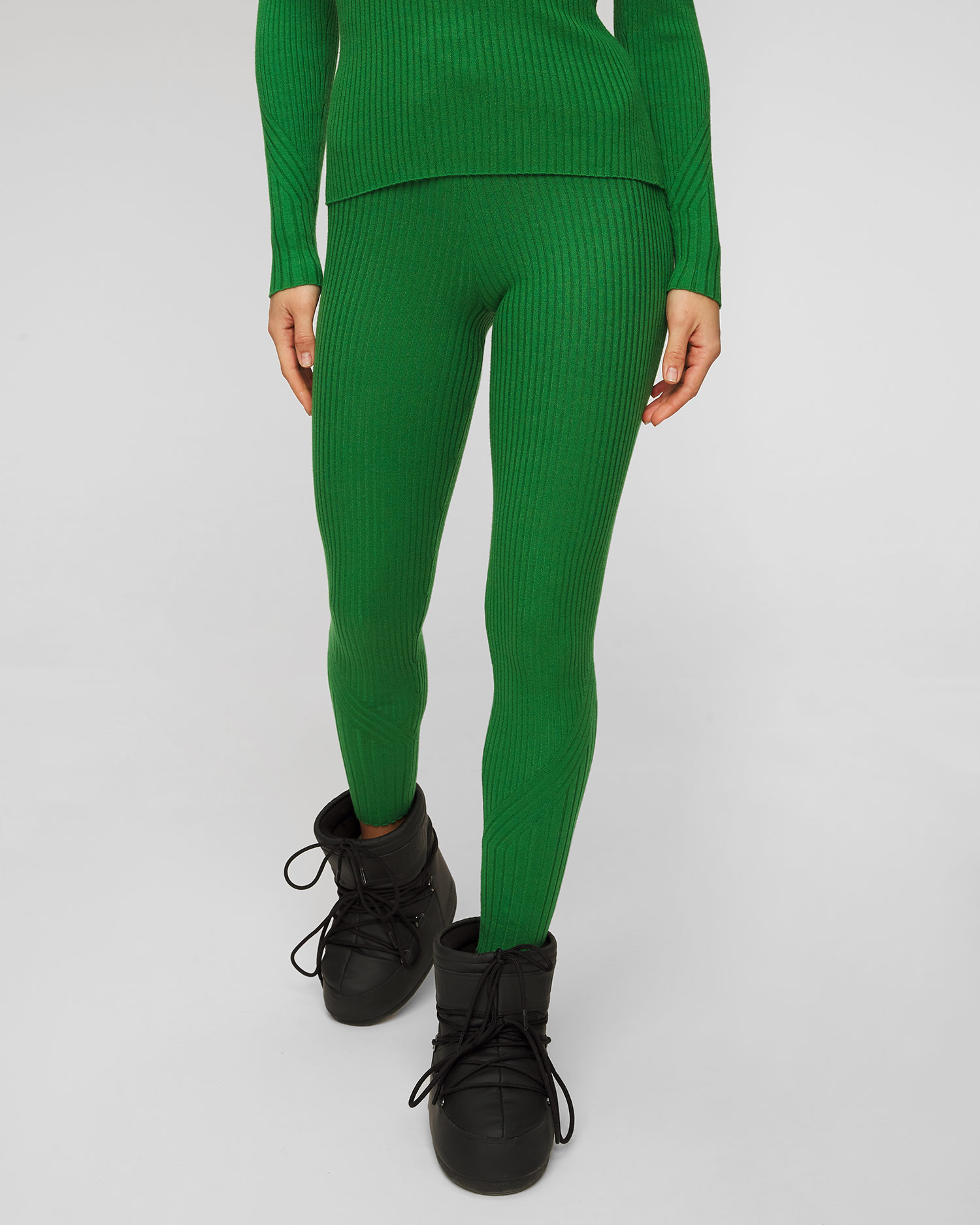 Leggings verts pour femmes Varley Mocado Rib Knit Legging