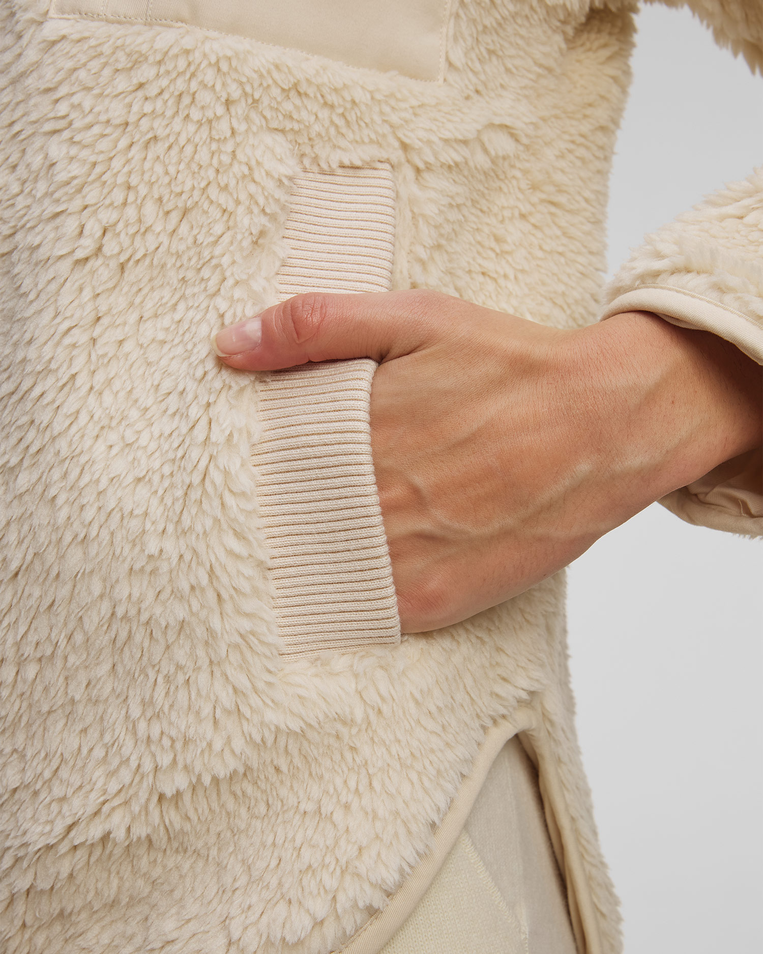 Beżowa kurtka futerkowa damska Varley Myla Zip Through Jacket