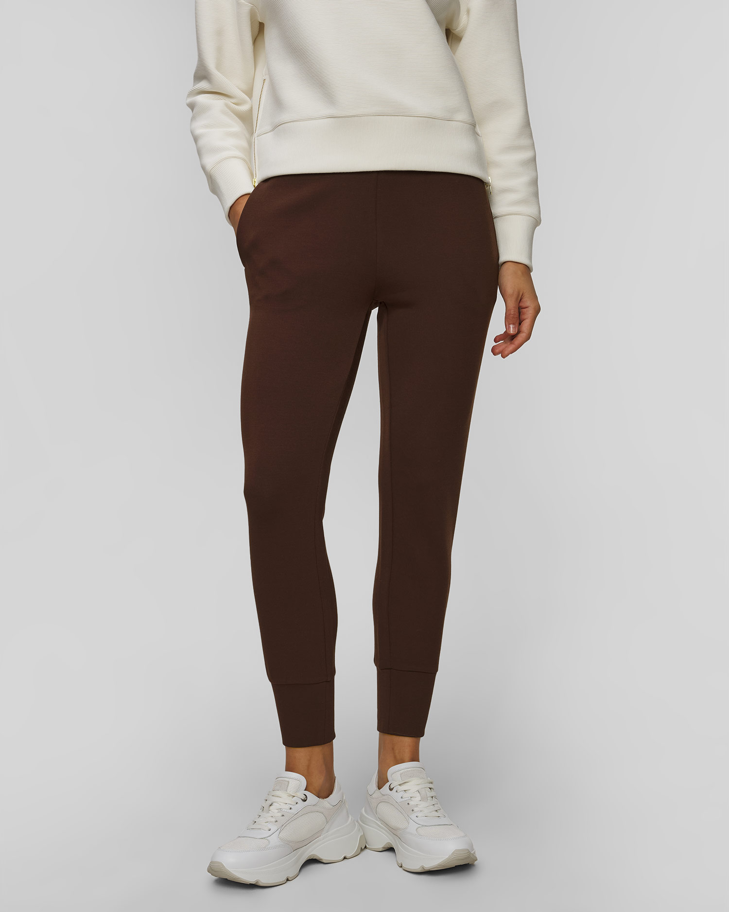 Tmavě hnědé dámské tepláky Varley The Slim Cuff Pant 27.5