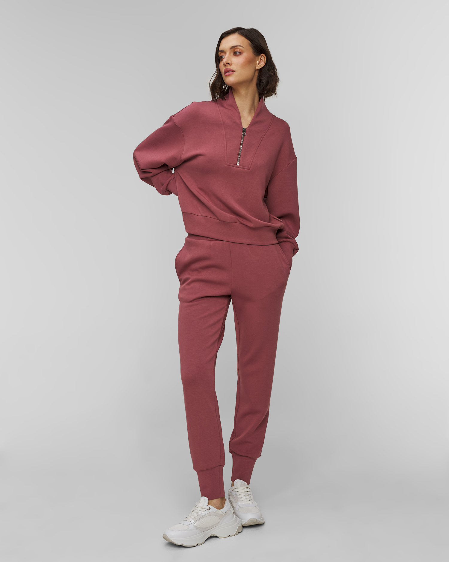 Dámské tepláky z viskózy Varley The Slim Cuff Pant 27.5 v Růžové Barvě, Barva/Vzor: Różowy