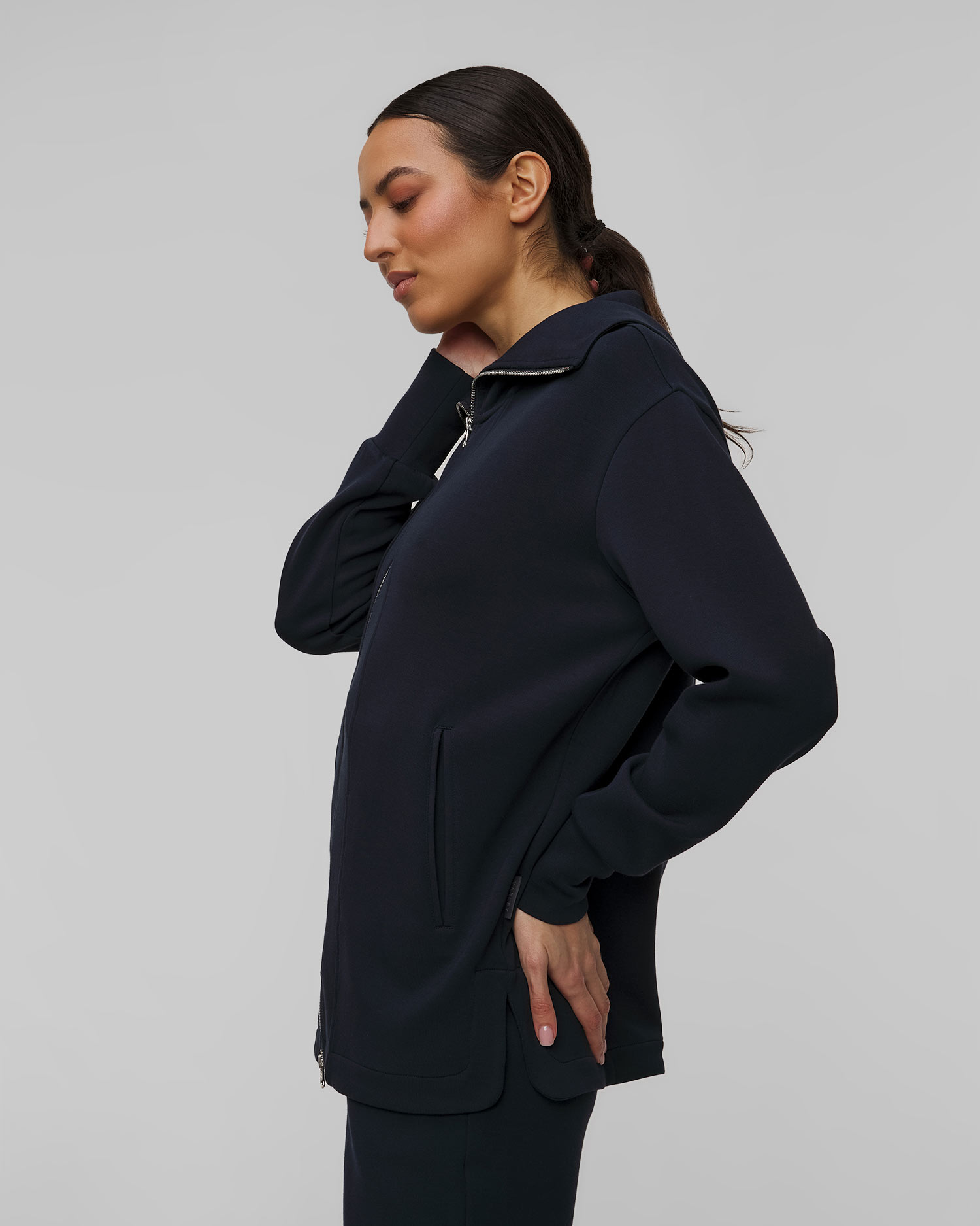 Granatowa bluza damska Varley Raleigh Zip Through Sweat