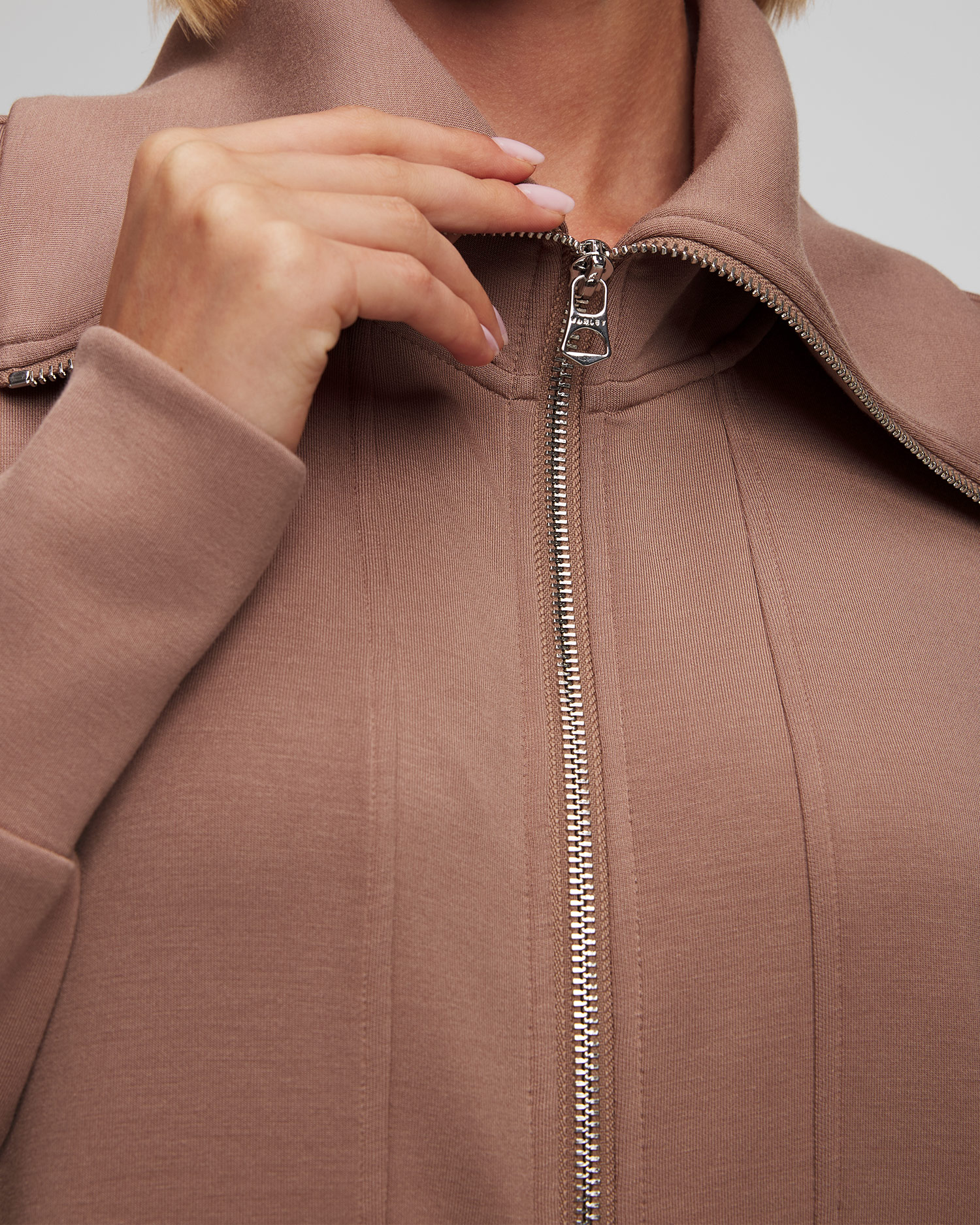 Women's brown sweatshirt Varley Raleigh Zip Through Sweat