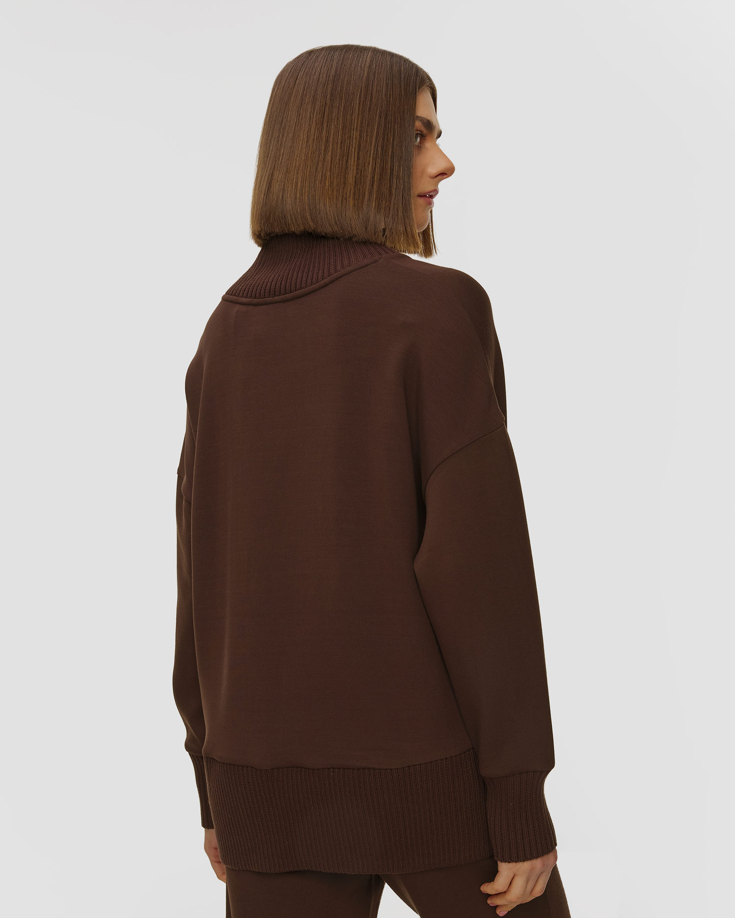 Brązowa bluza z golfem damska Varley Barker High Neck Sweat