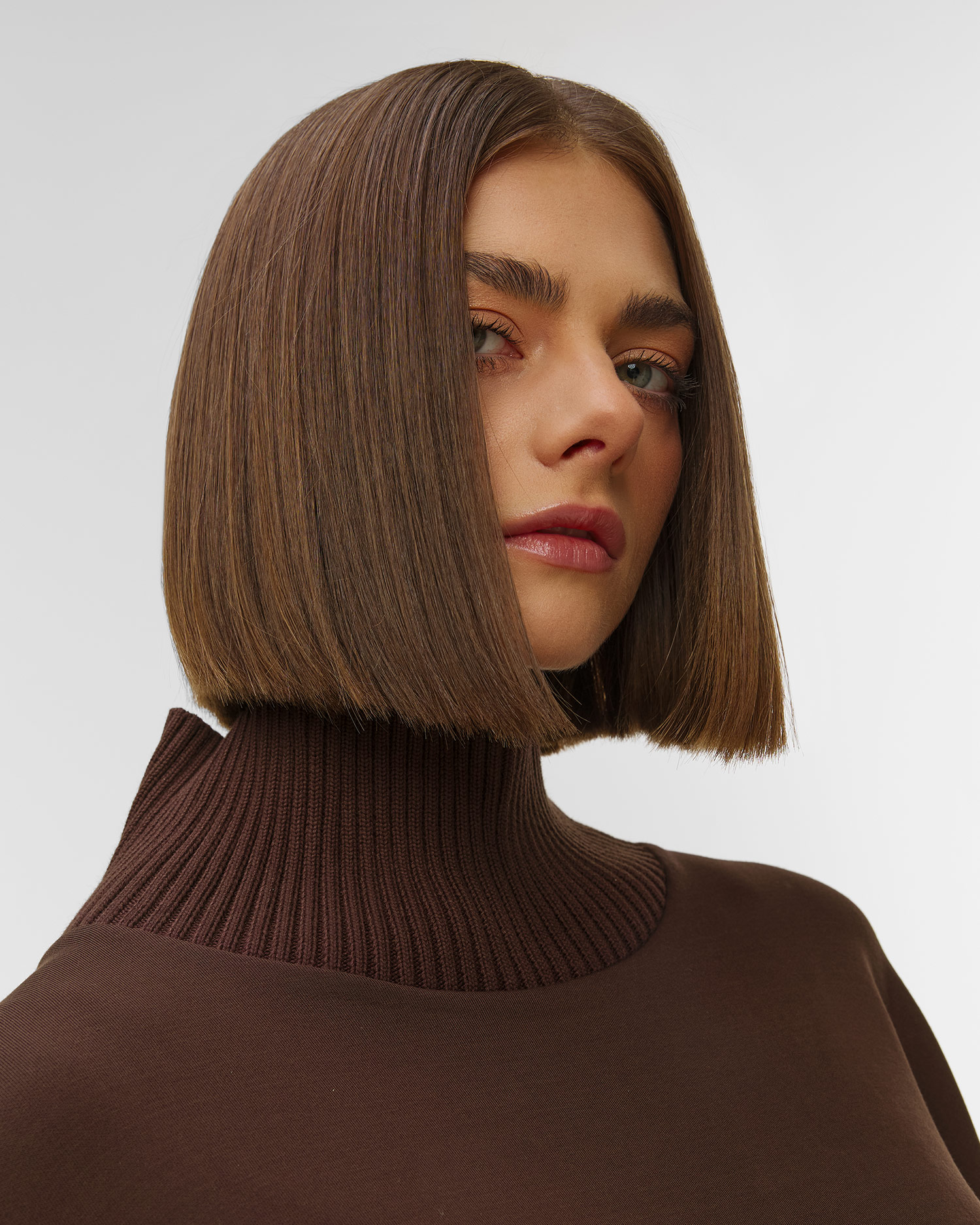 Brązowa bluza z golfem damska Varley Barker High Neck Sweat