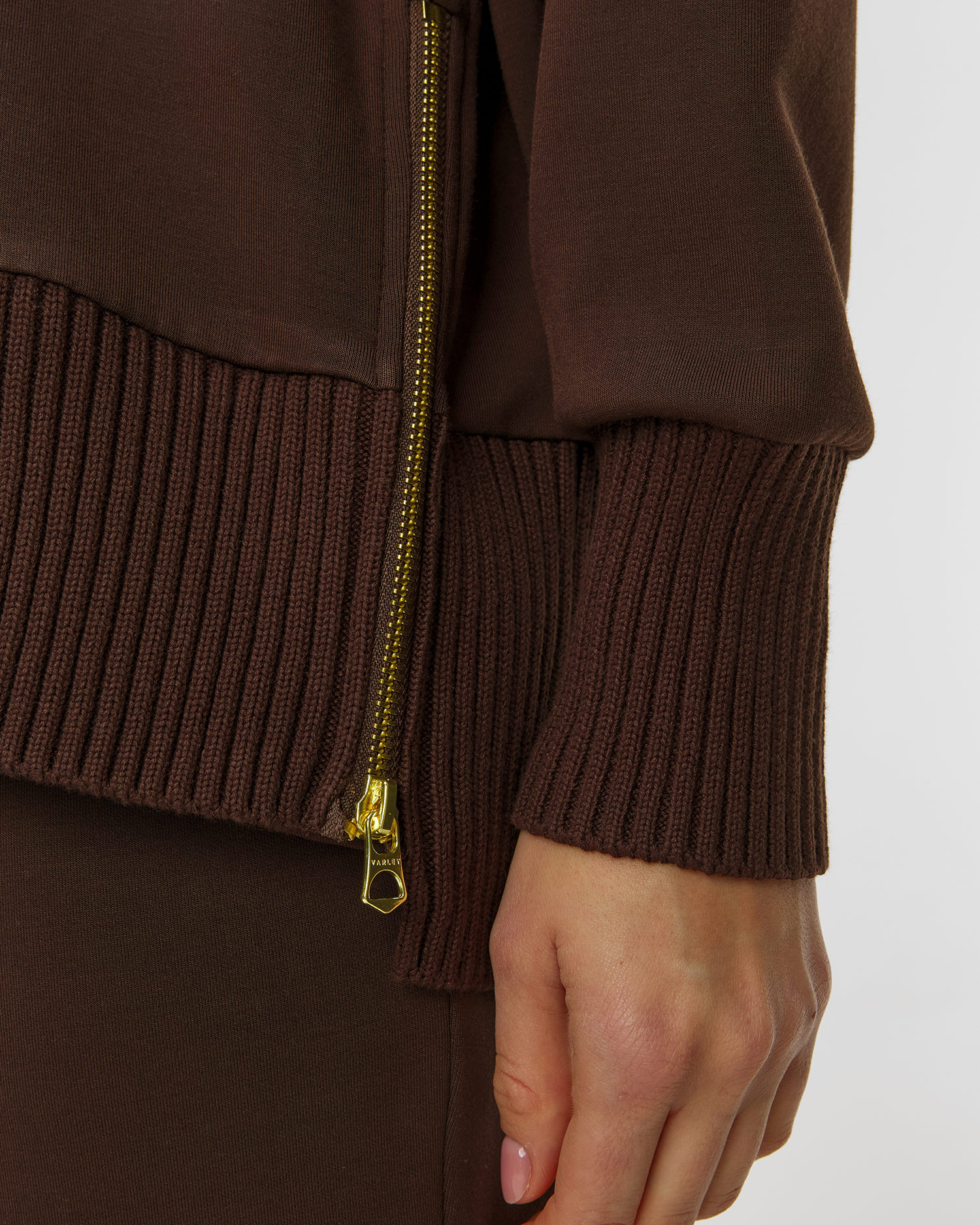 Brązowa bluza z golfem damska Varley Barker High Neck Sweat