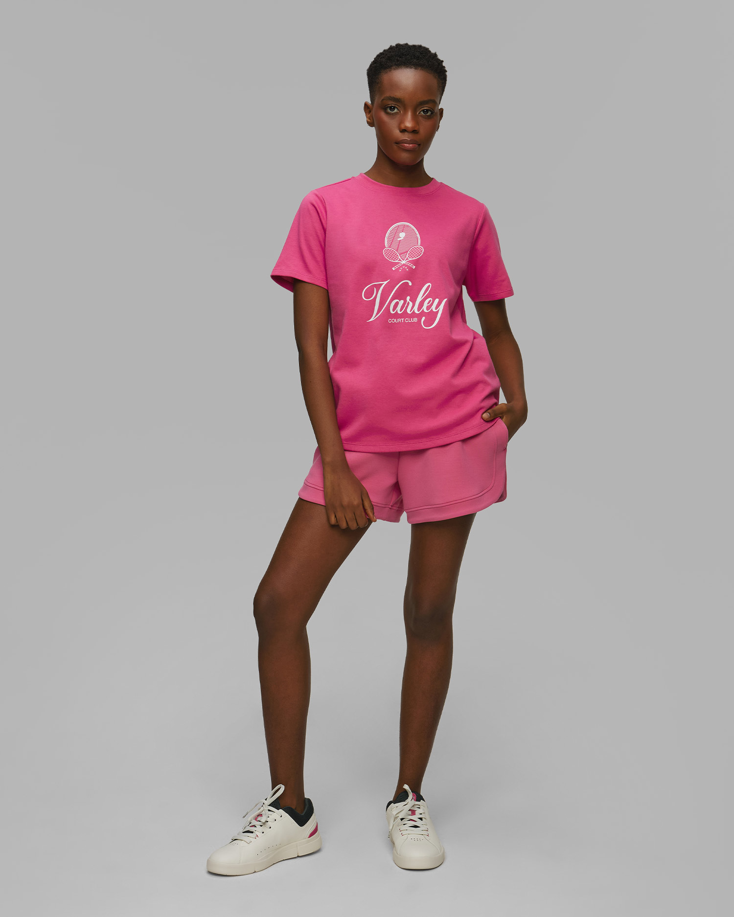 Varley Coventry Branded Tee Damen-T-Shirt in Pink