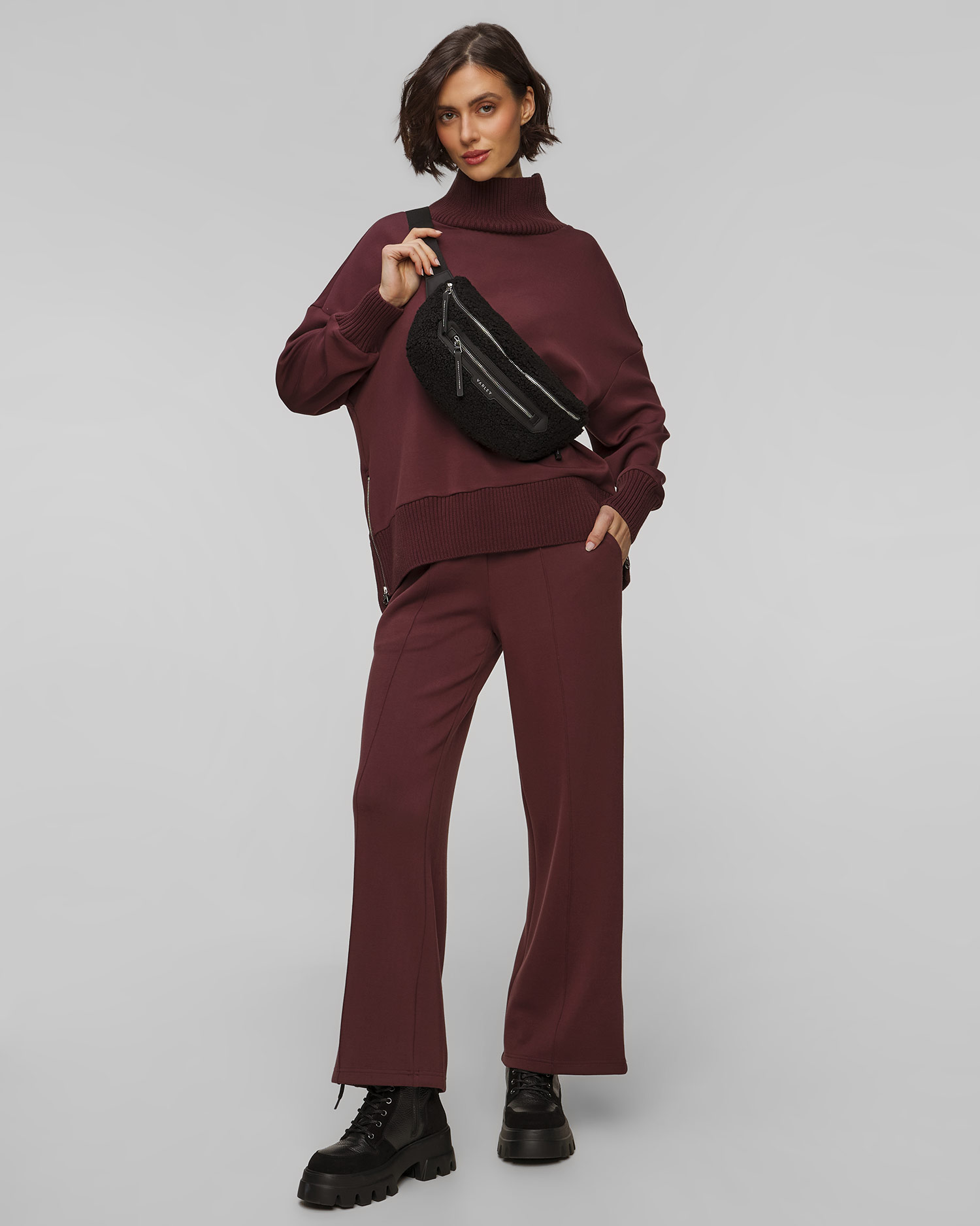 Sac banane noir pour femmes Varley Kansa Sherpa Belt Bag