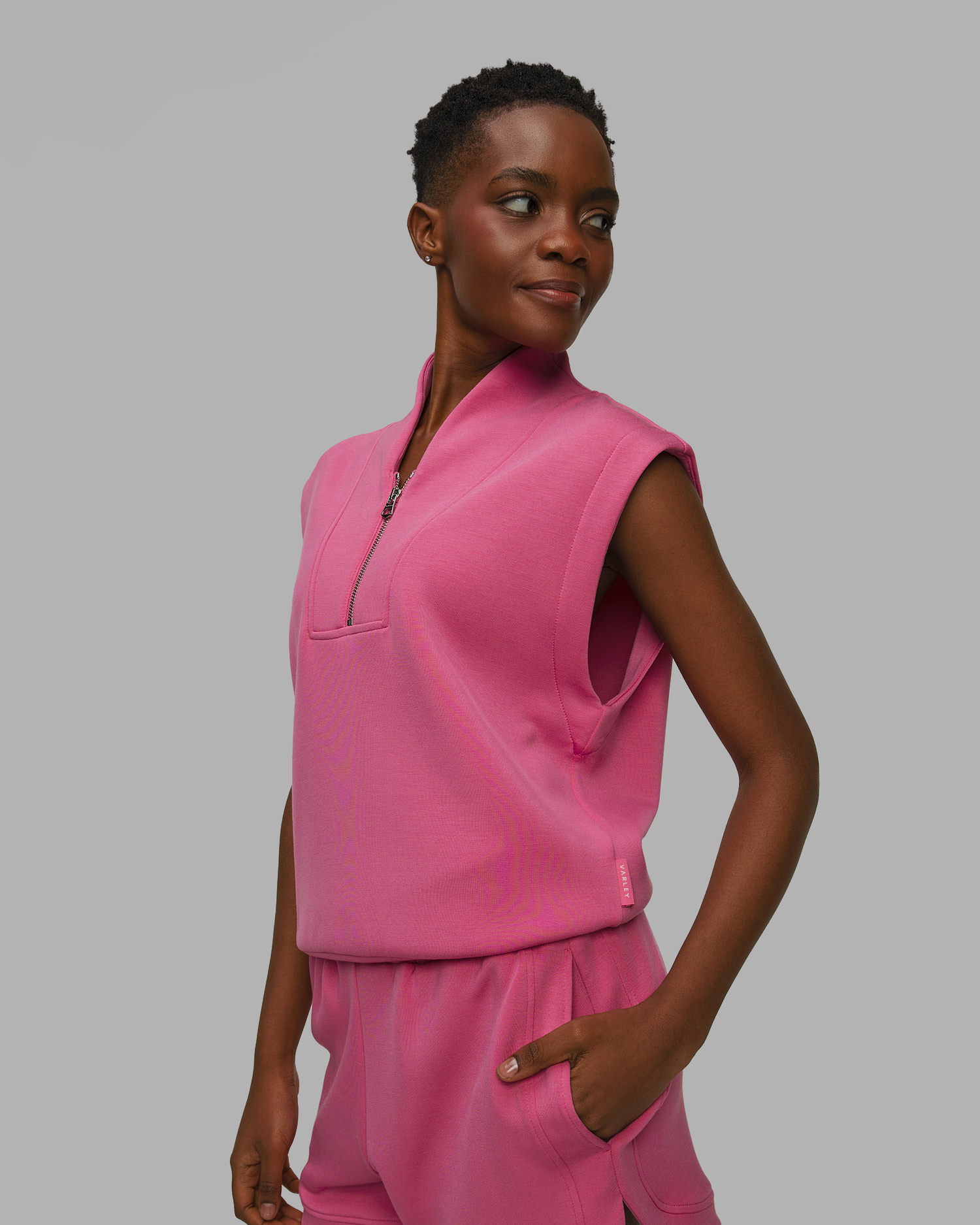 Sweat-shirt rose pour femmes Varley Loretta Half Zip 