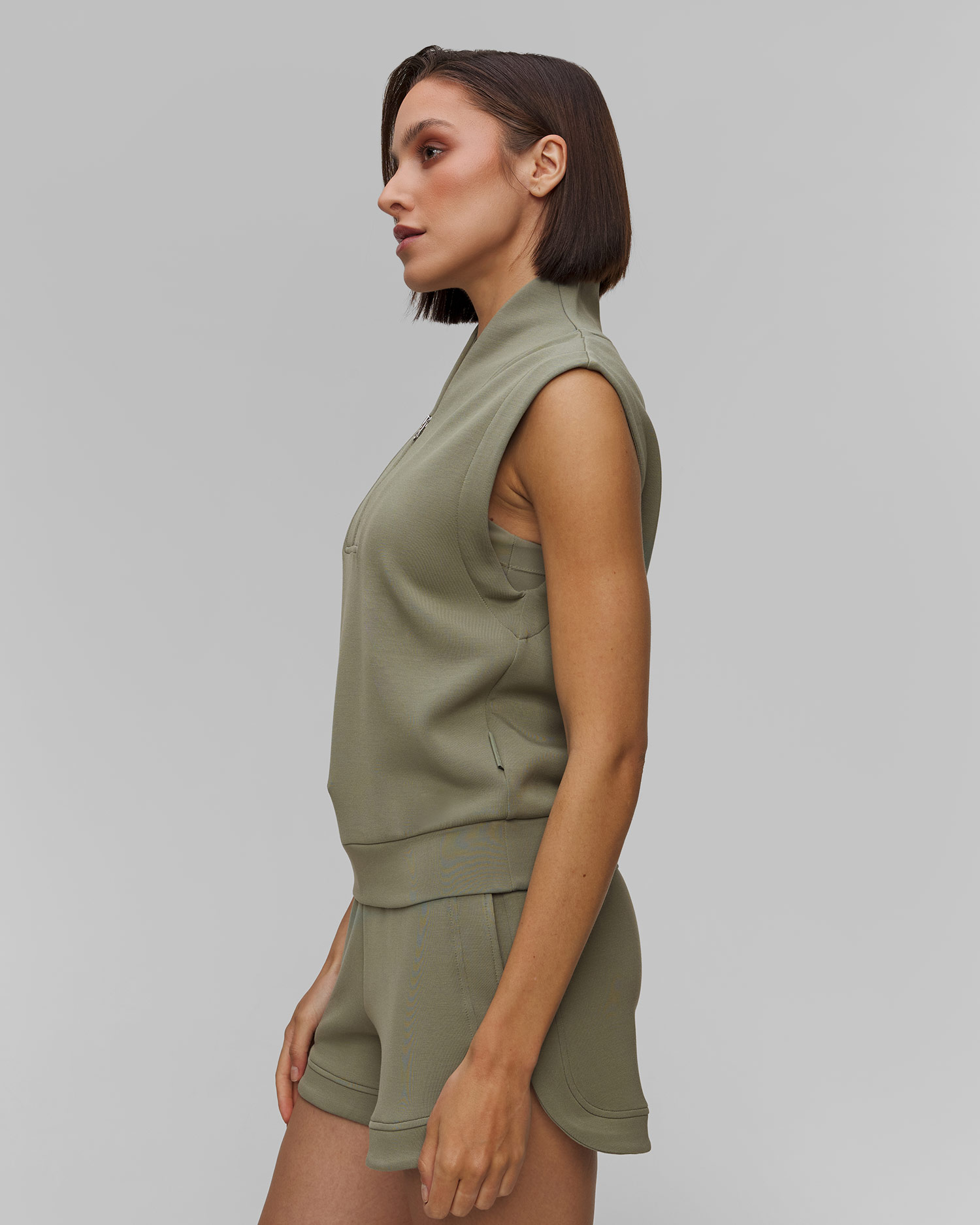 Women's green viscose sweatshirt Varley Loretta Half Zip