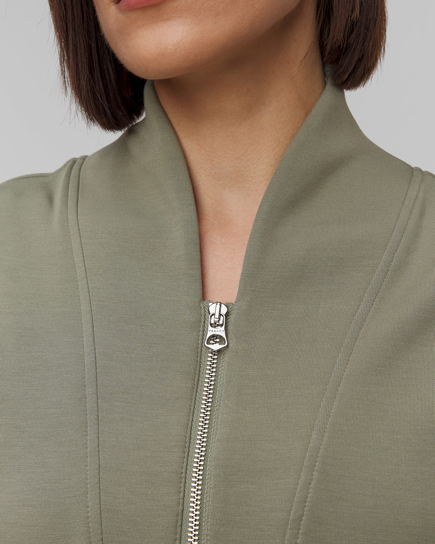 Women's green viscose sweatshirt Varley Loretta Half Zip