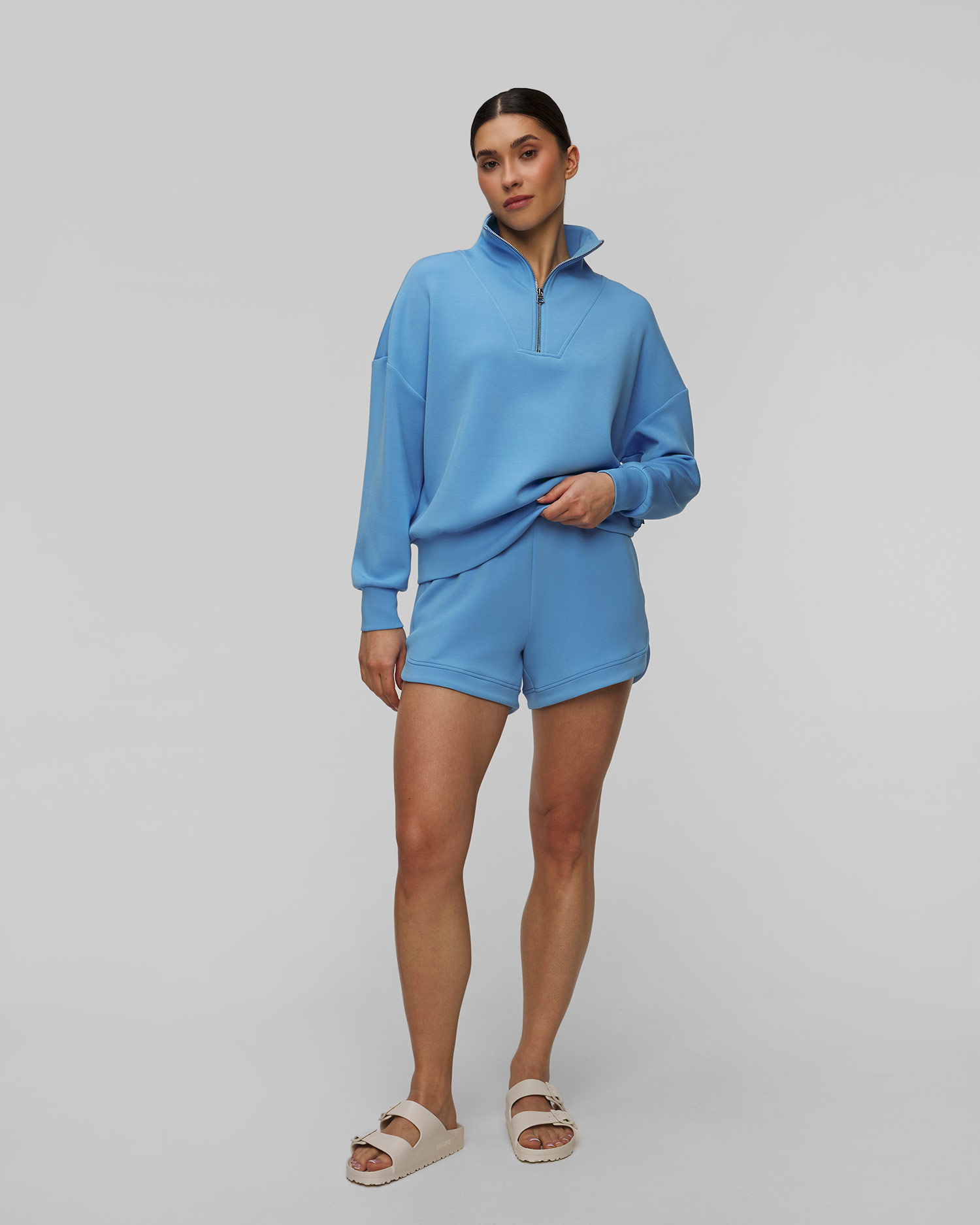 Shorts blu da tuta da donna Varley Ollie High Rise Short 3,.5