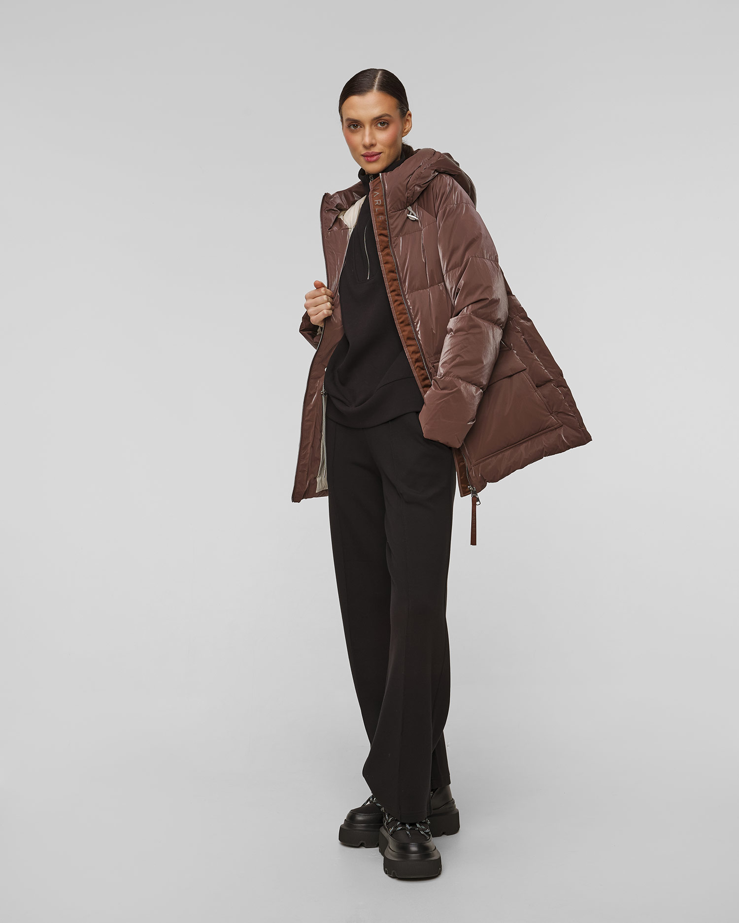 Brązowa kurtka puchowa damska Varley Fullerton Down Jacket