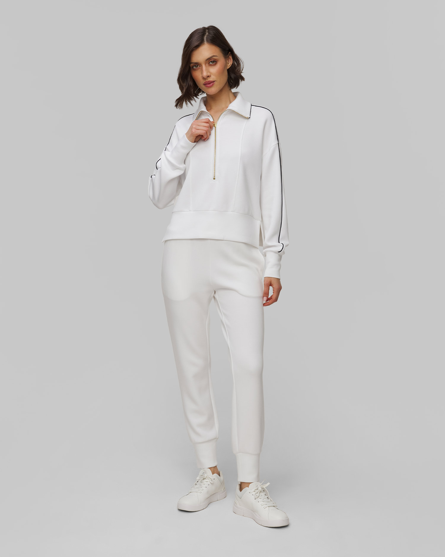 Women's white sweatshirt Varley Davenport Half Zip
