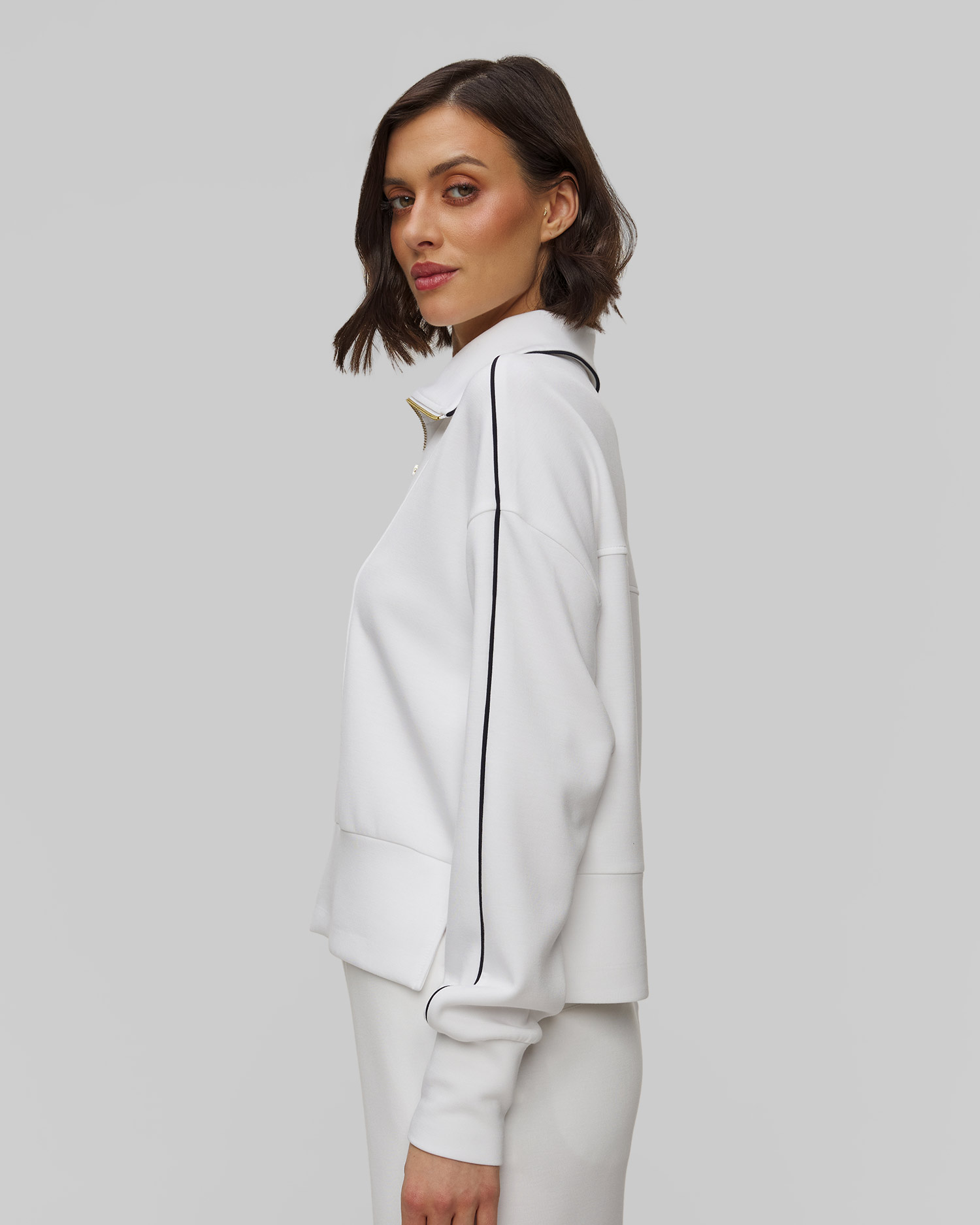 Women's white sweatshirt Varley Davenport Half Zip