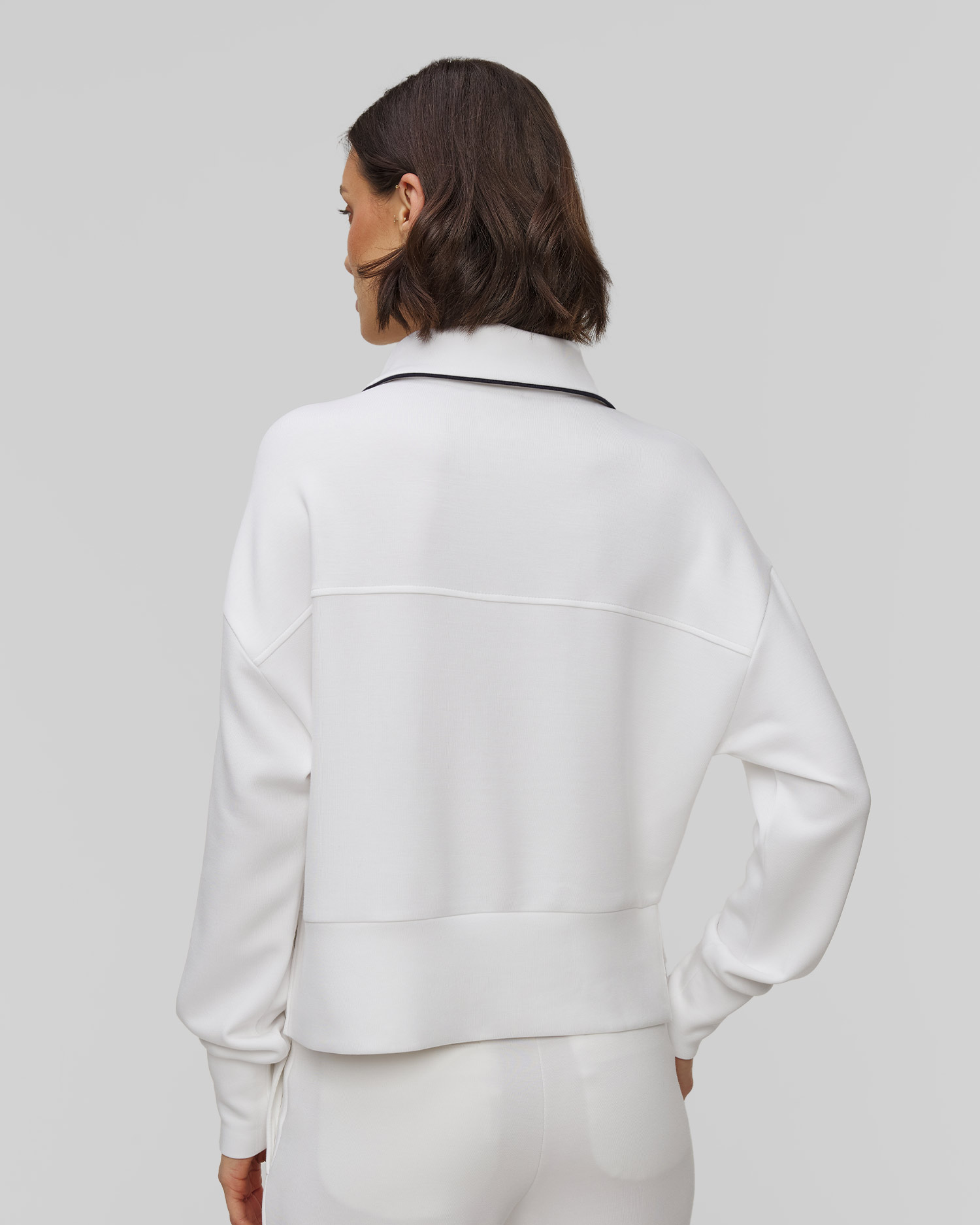 Women's white sweatshirt Varley Davenport Half Zip