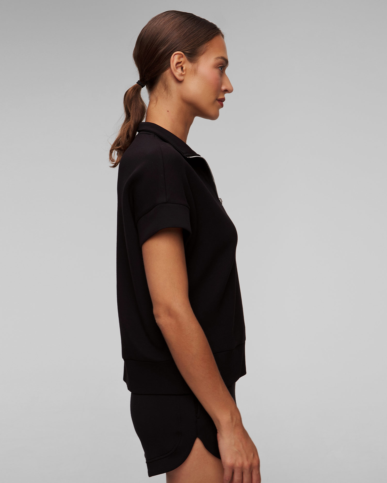 Women's black sweatshirt Varley Ritchie Short Sleeve Sweat