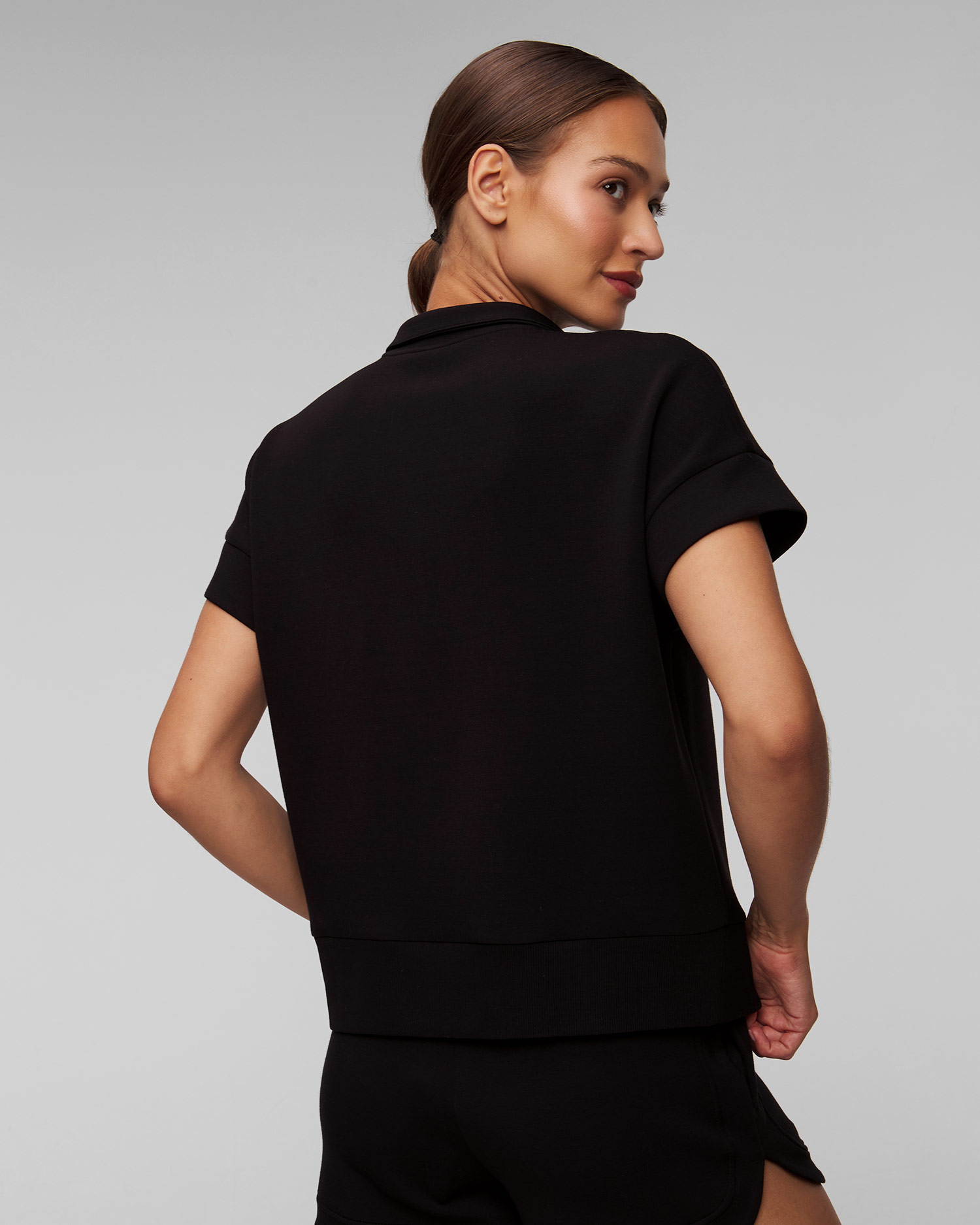 Women's black sweatshirt Varley Ritchie Short Sleeve Sweat
