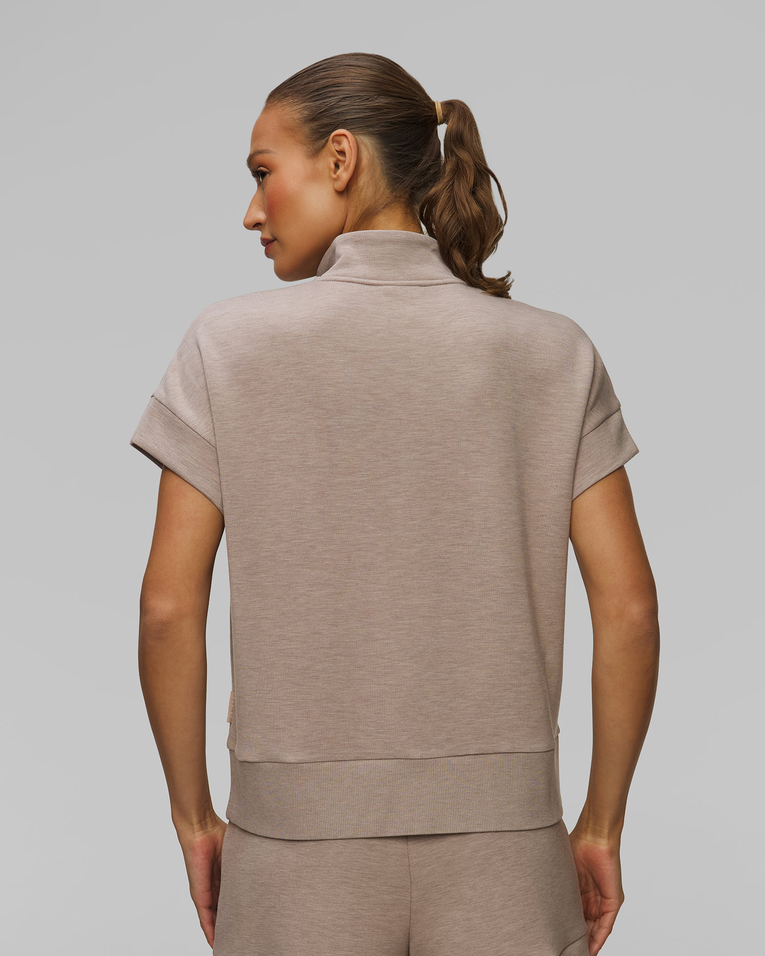 Brązowa bluza damska Varley Ritchie Short Sleeve Sweat