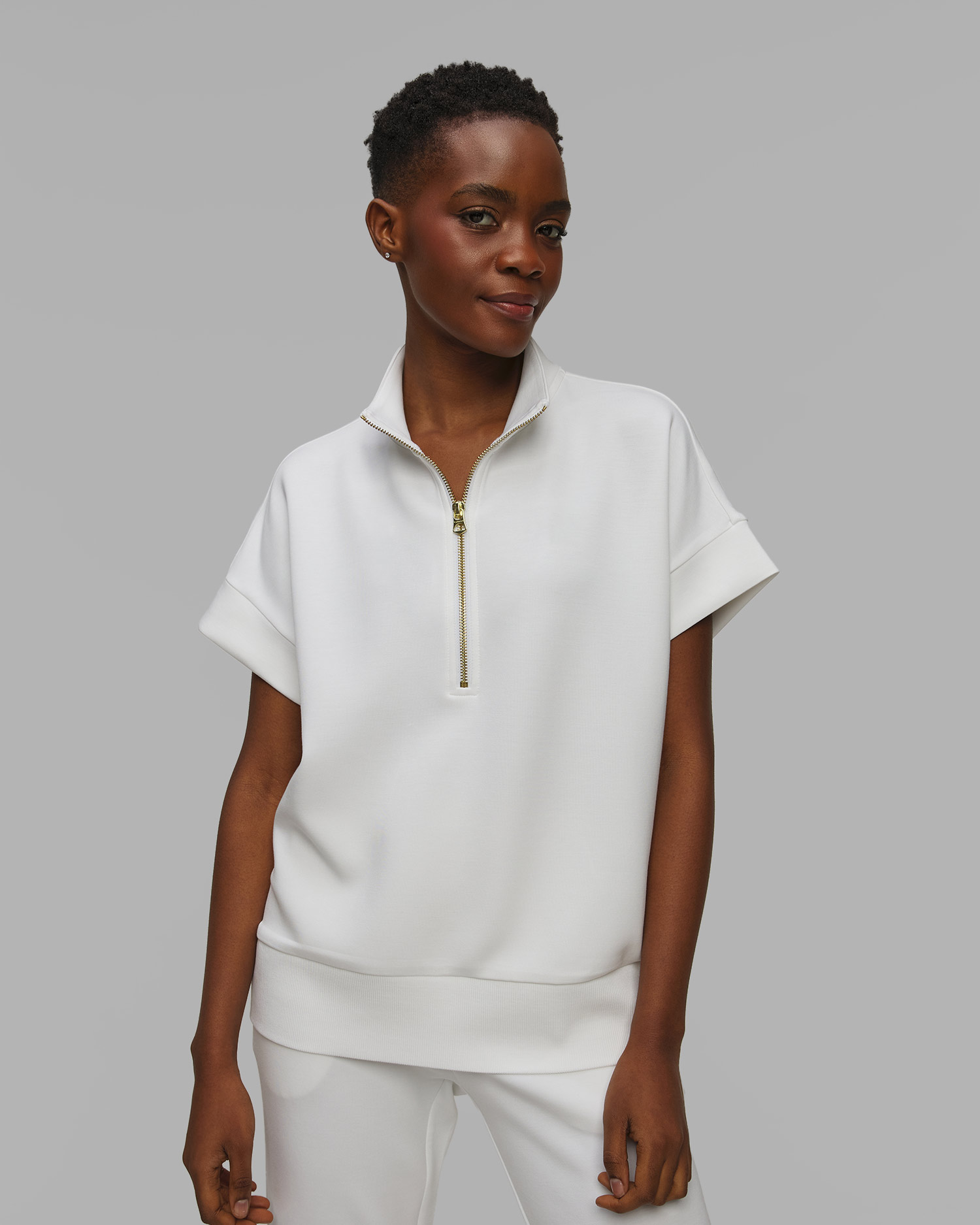 Biała bluza damska Varley Ritchie Short Sleeve Sweat