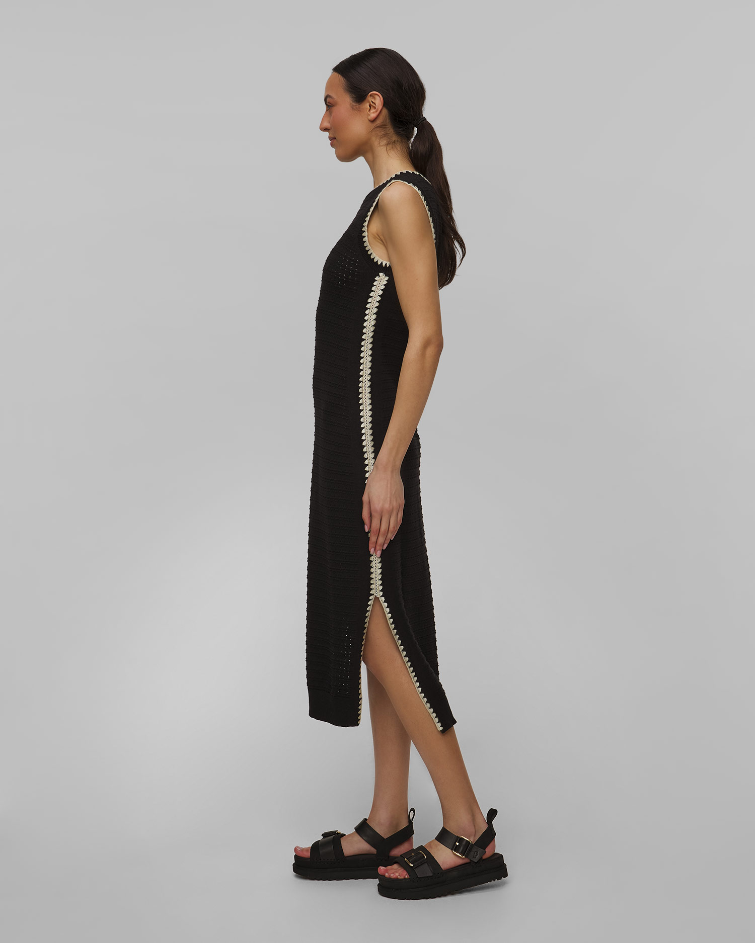 Černé dámské šaty z úpletu Varley Dwight Tank Knit Dress