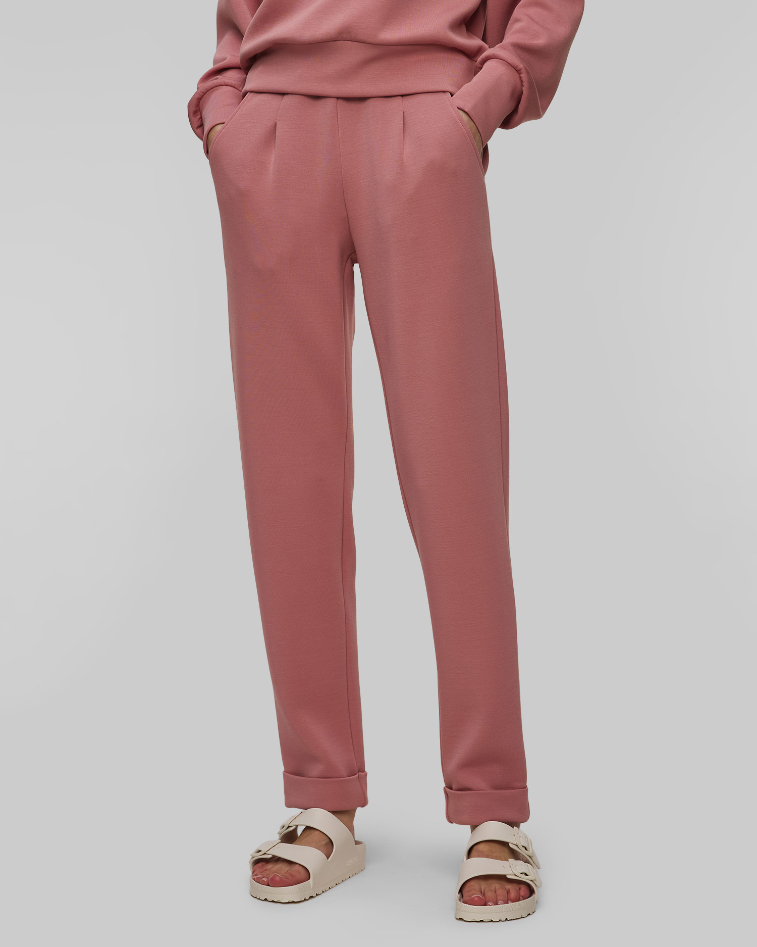 Women's pink sweatpants Varley The Rolled Cuff Pant 28.5, Color/Pattern: Różowy