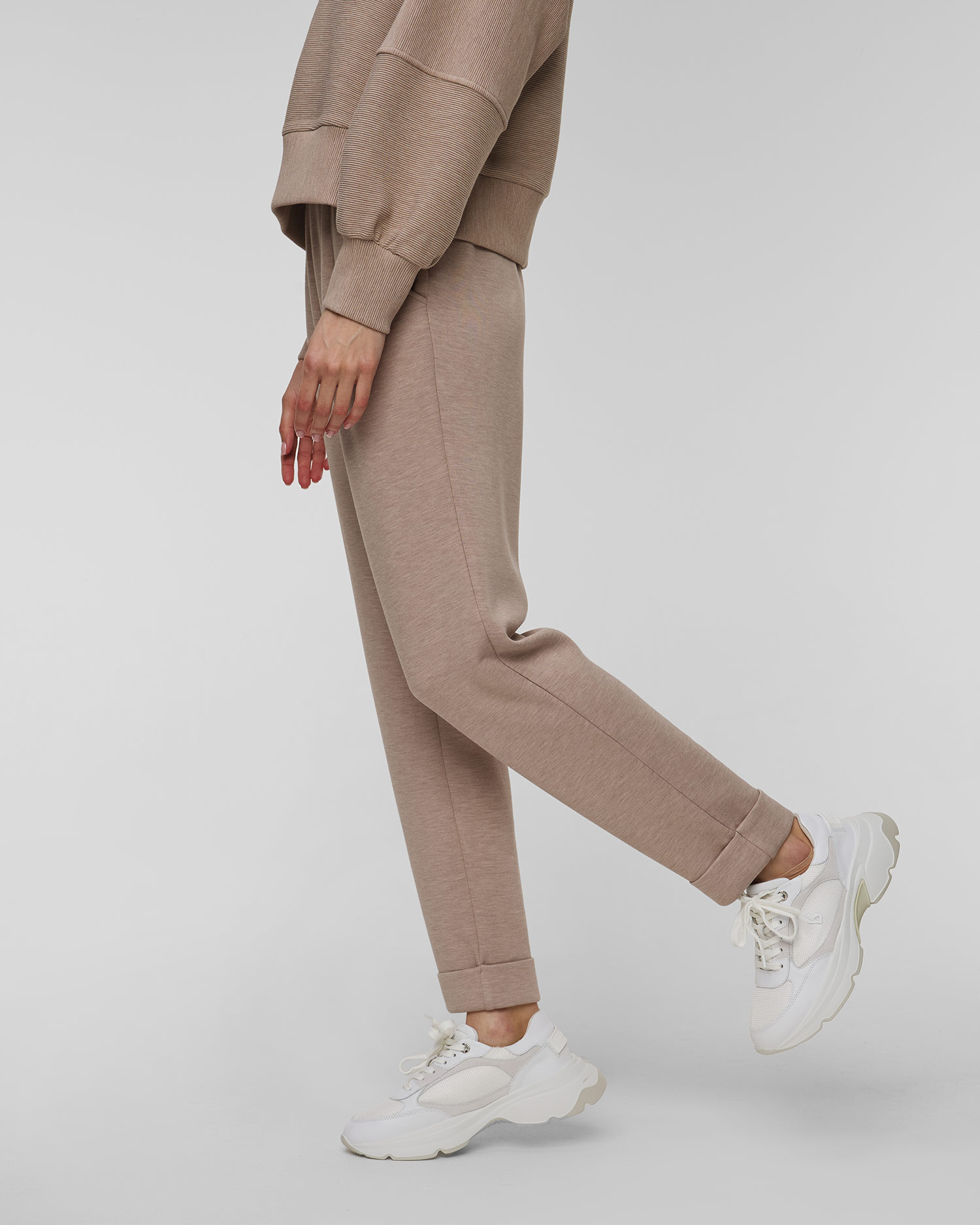 Pantaloni de trening maro deschis pentru femei Varley The Rolled Cuff Pant 28.5