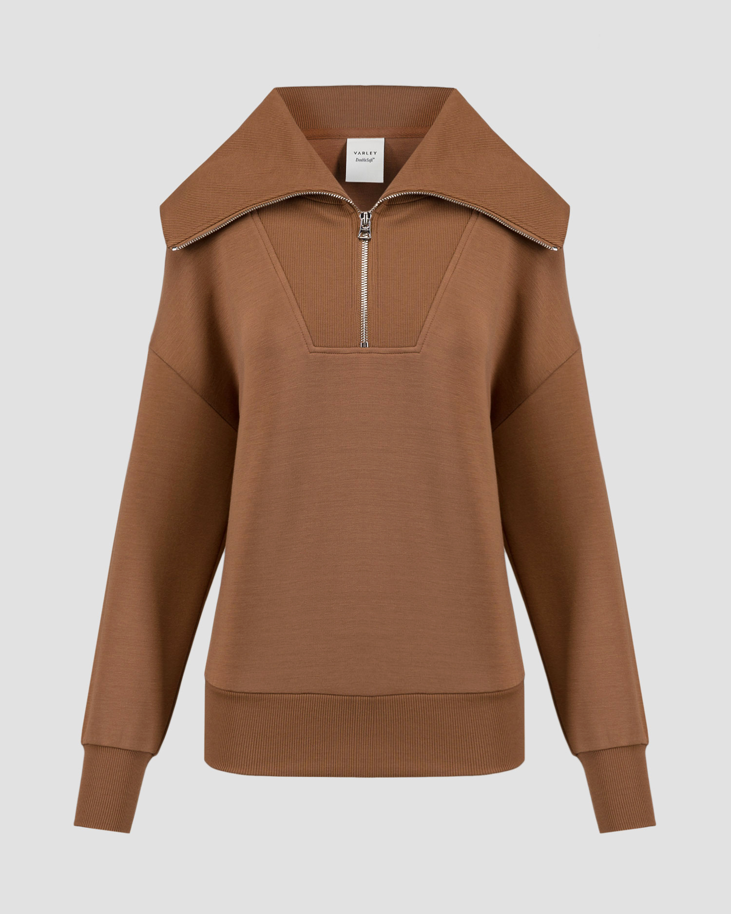 Bluza maro pentru femei Varley Catherine Half Zip Sweat