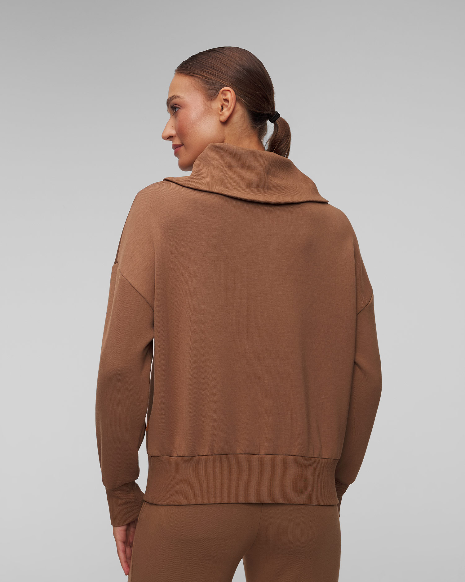Brązowa bluza damska Varley Catherine Half Zip Sweat