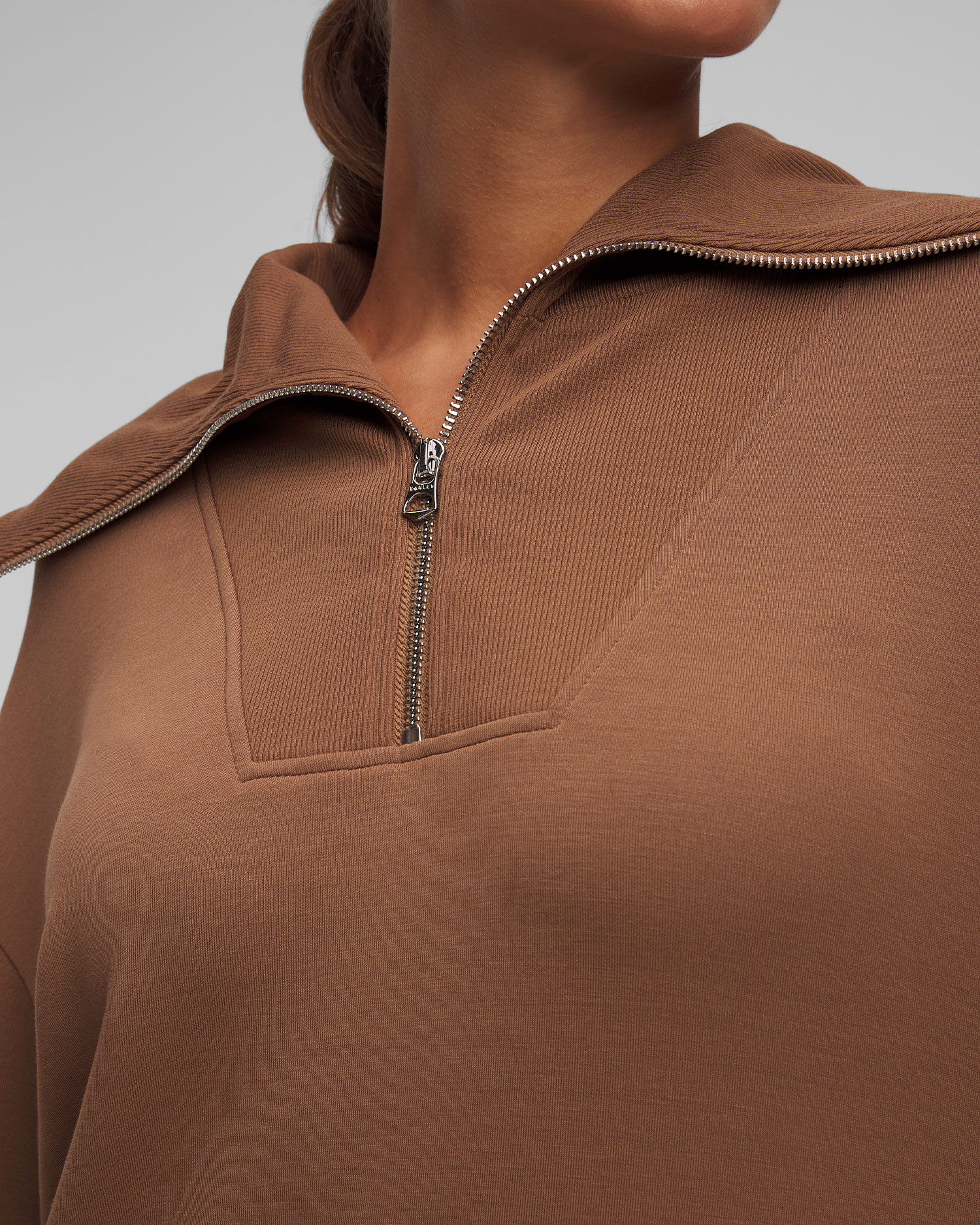 Dámska hnedá mikina Varley Catherine Half Zip Sweat