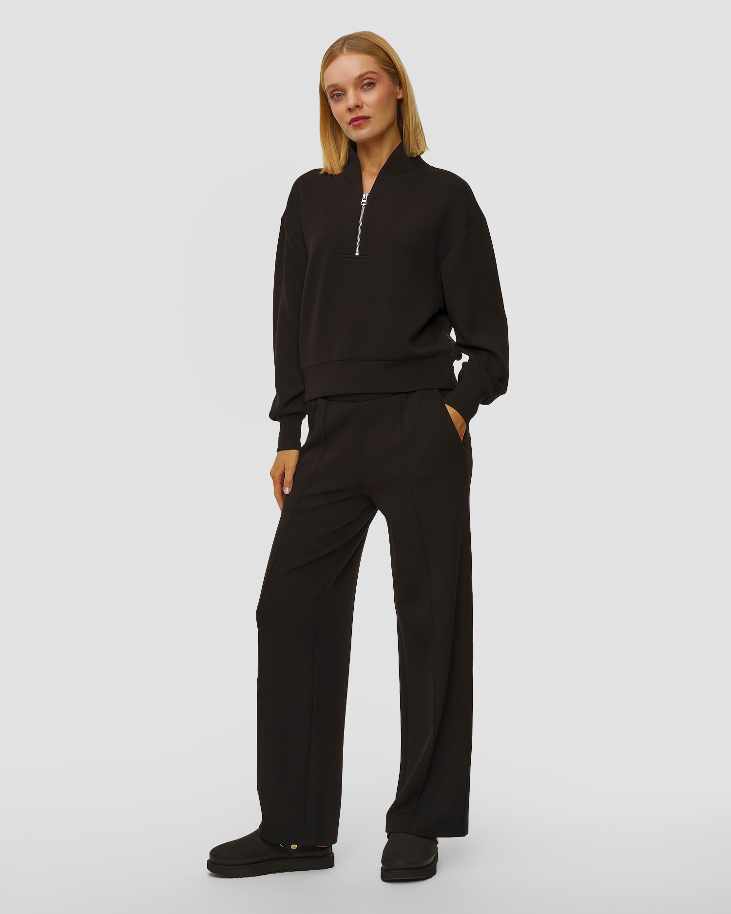 Pantaloni negri pentru femei Varley The Wide Leg Pant 30