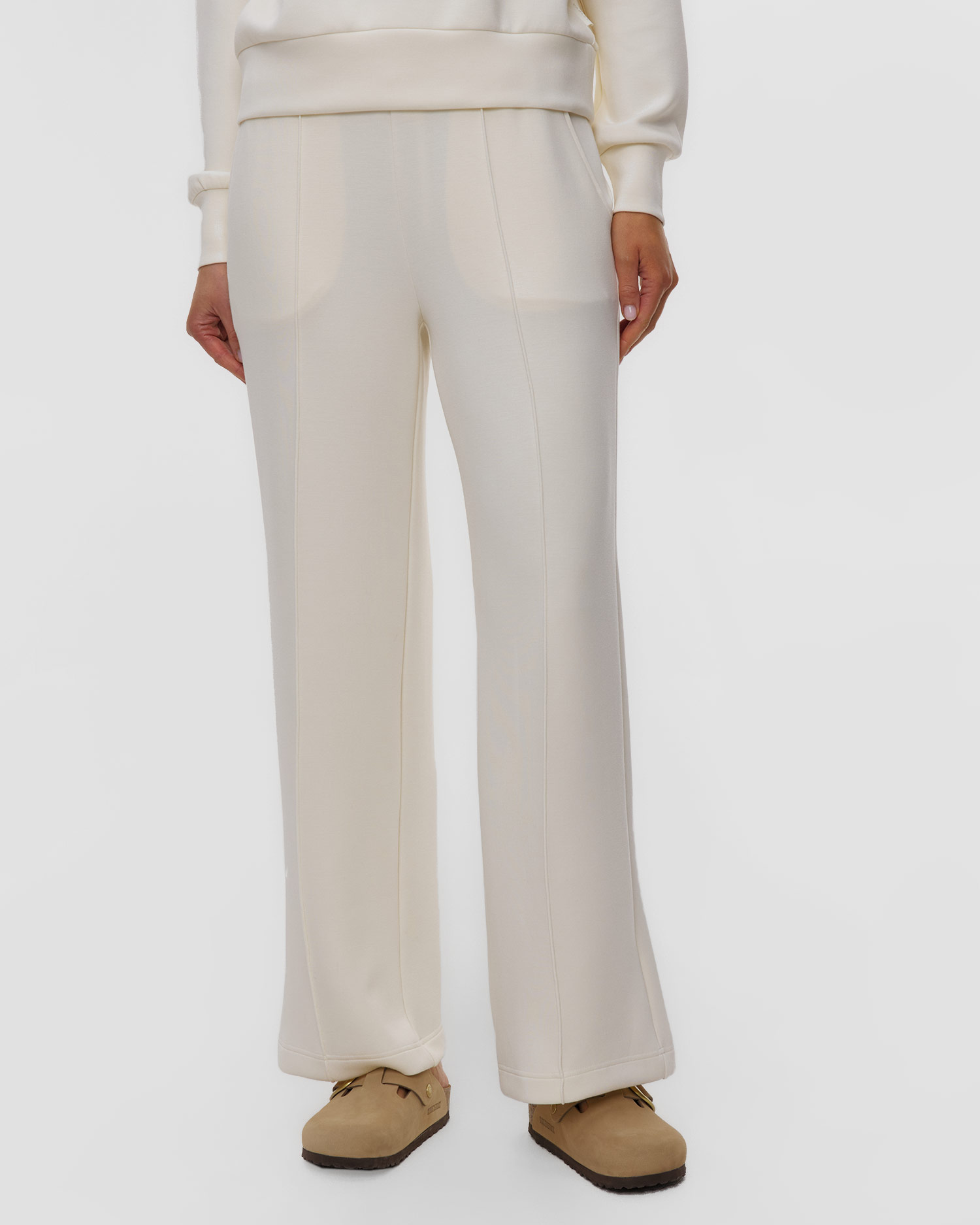 Varley The Wide Leg Pant 30 Damen-Jogginghose, Farbe/Muster: Beżowy,Biały