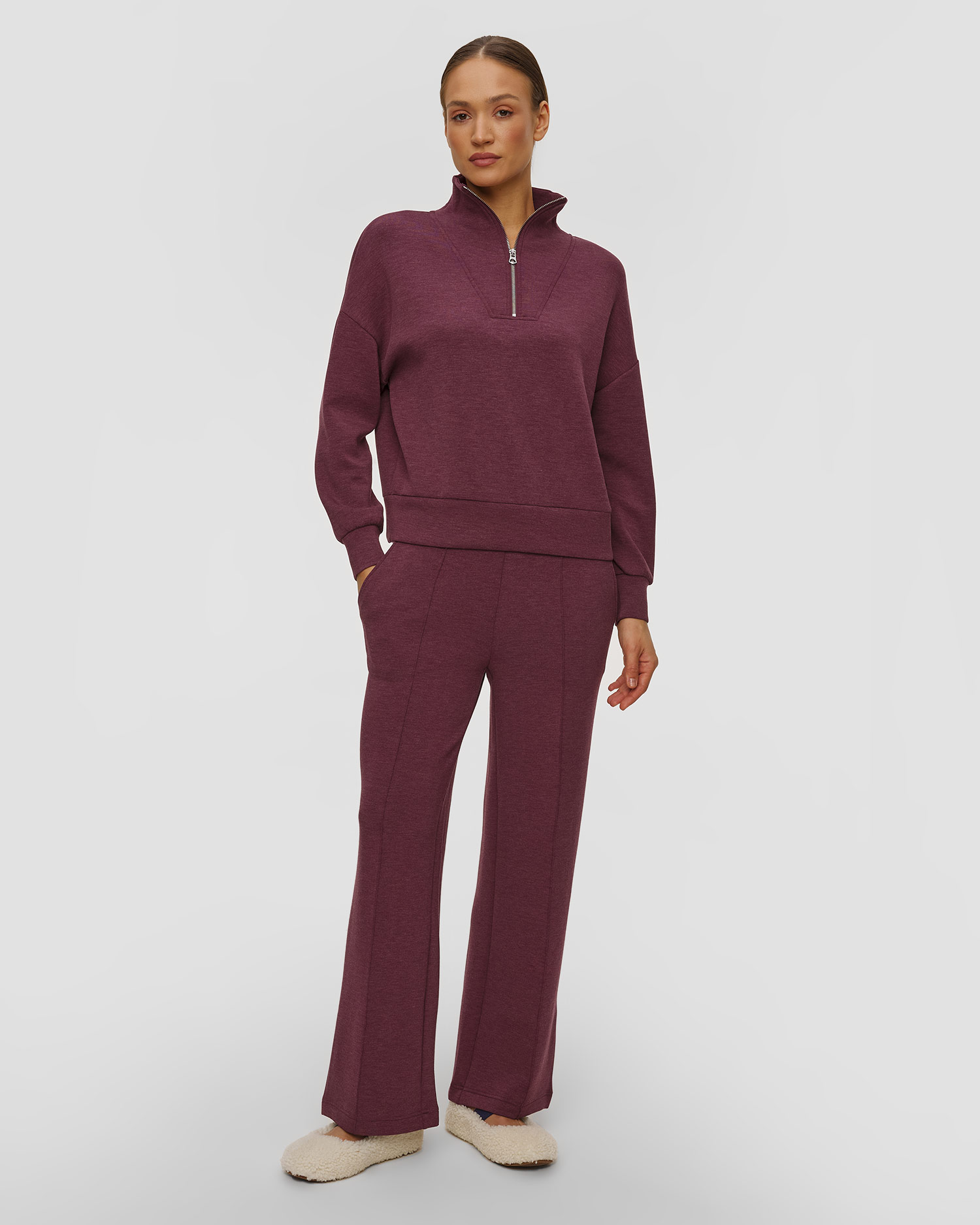 Varley The Wide Leg Pant 30 Damen-Jogginghose in Dunkelrot