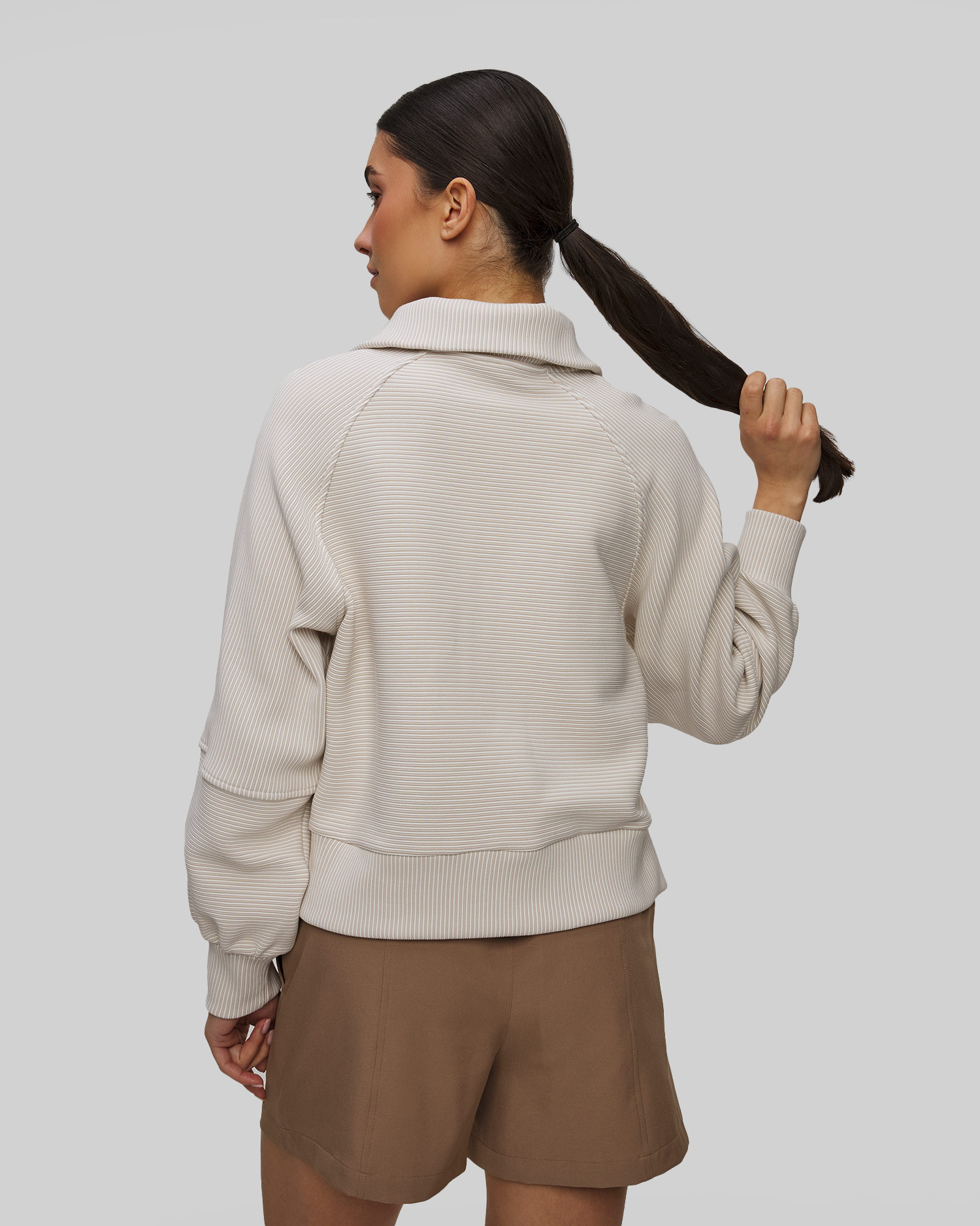 Felpa beige da donna Varley Milano Half Zip Sweat 2.0