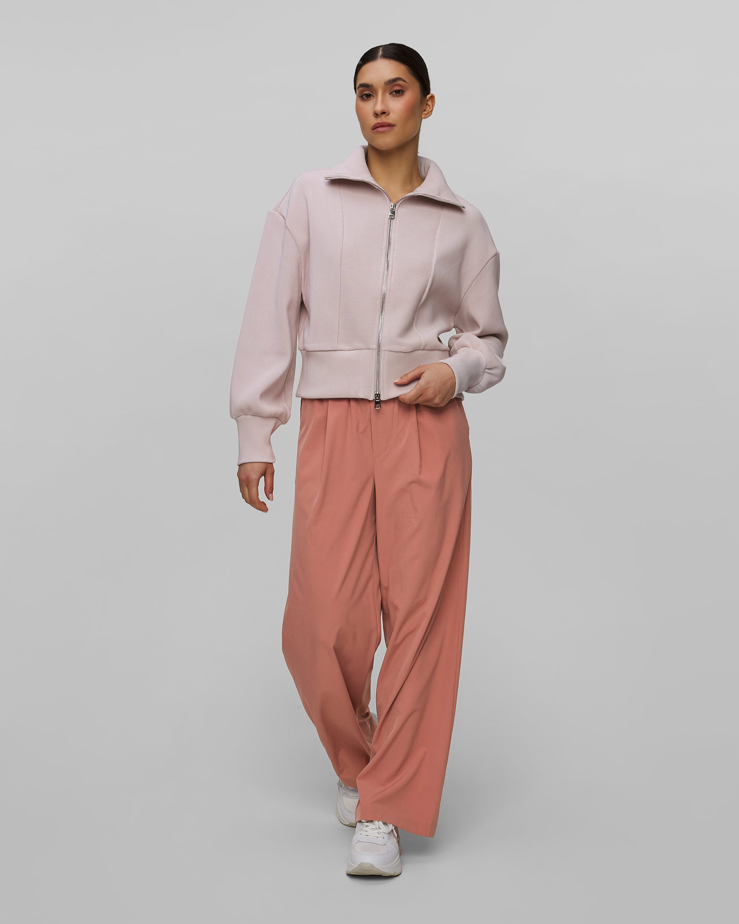 Women's pink Varley Gibbs Zip Through Sweat
