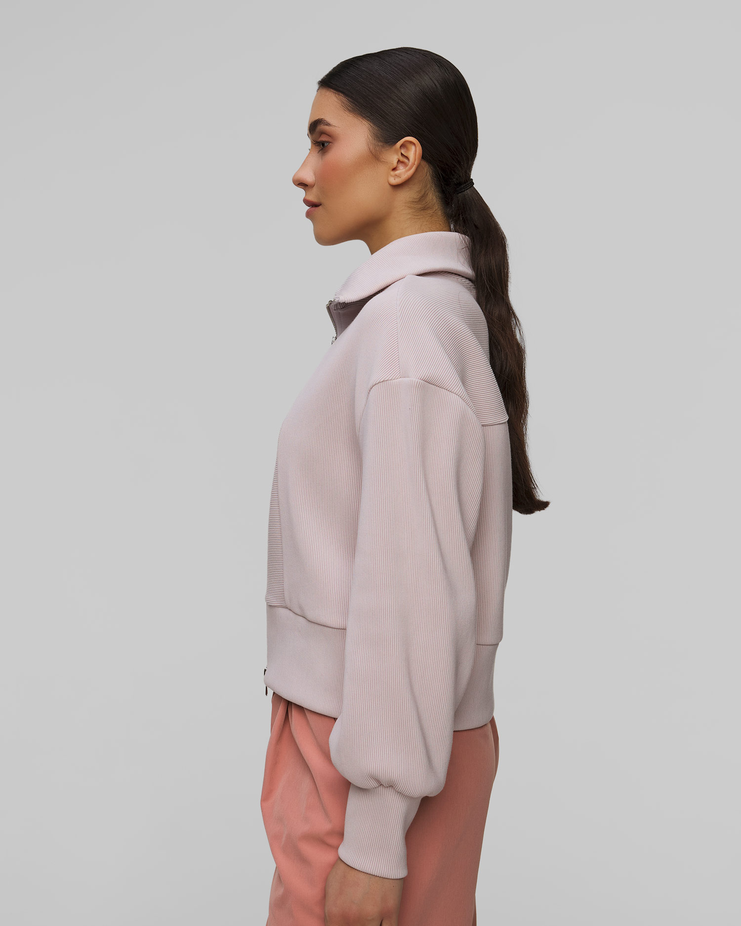 Różowa bluza damska Varley Gibbs Zip Through Sweat