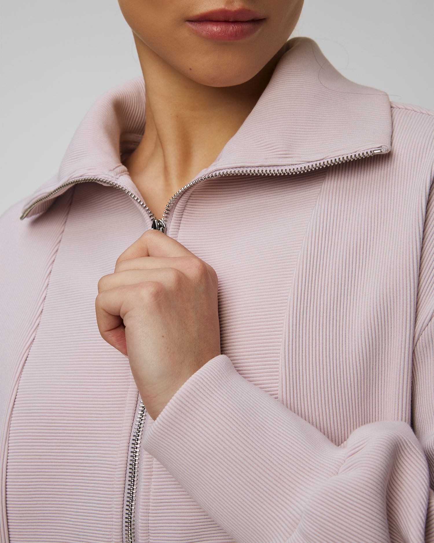 Różowa bluza damska Varley Gibbs Zip Through Sweat