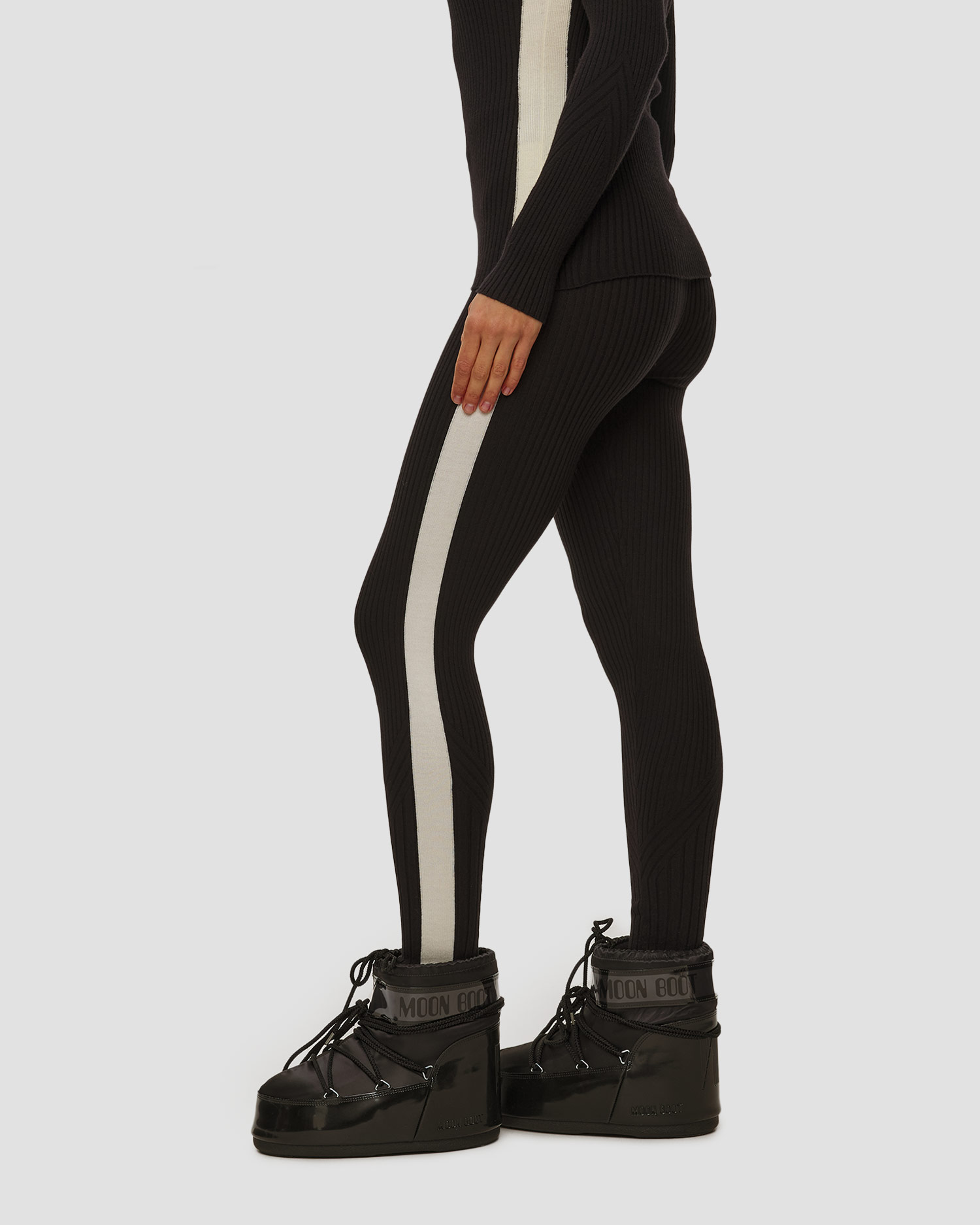 Colanți negri pentru femei Varley Aiden Knit Legging