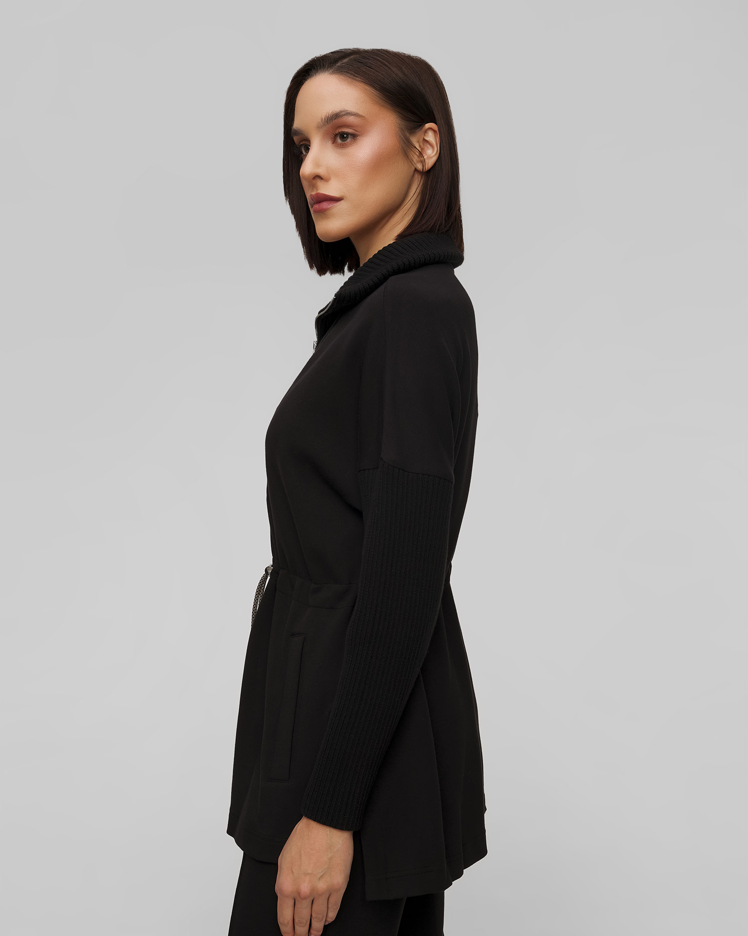 Women's black jacket Varley Palen Longline Zip Through