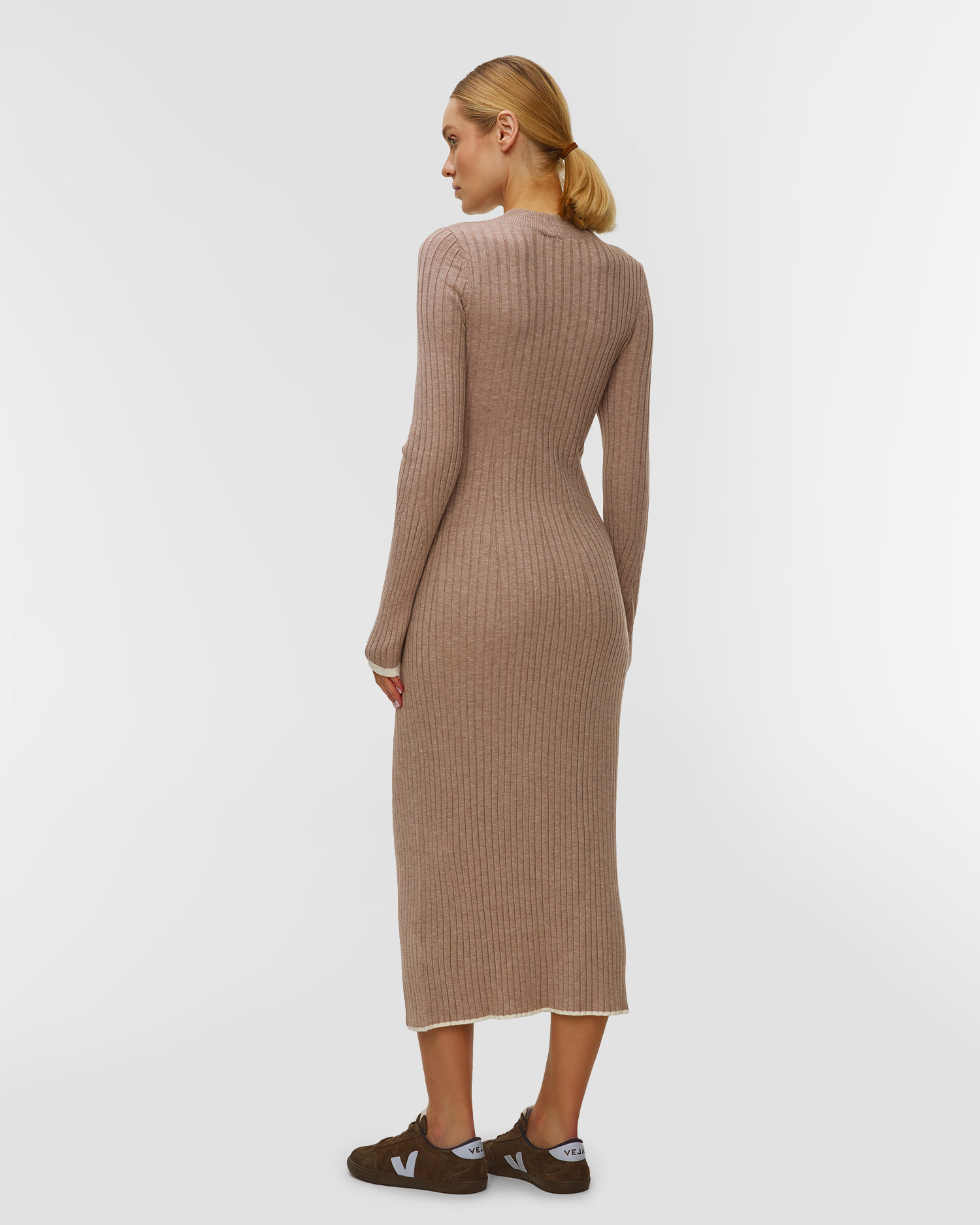 Sukienka dzianinowa damska Varley Axel Rib Knit Midi Dress
