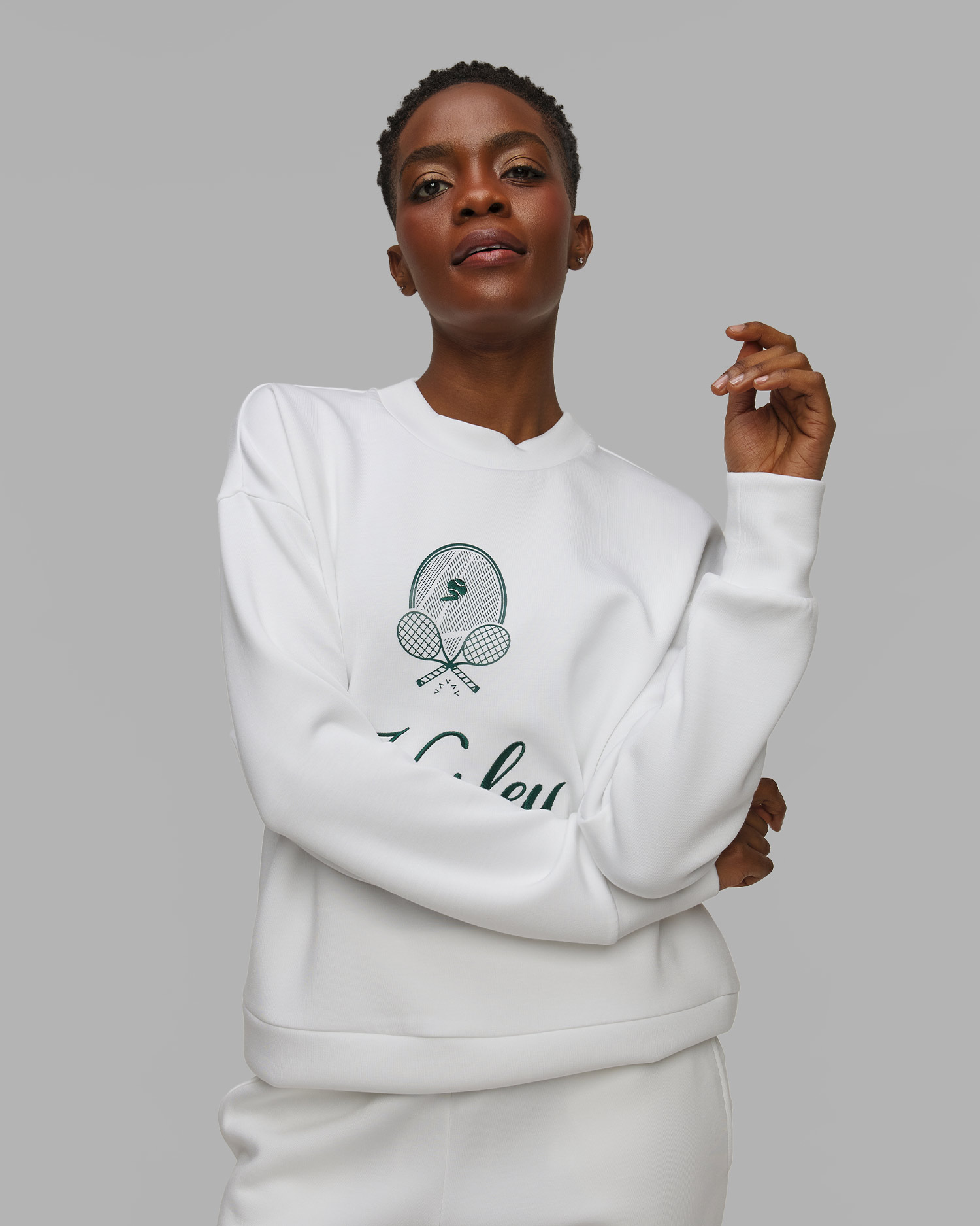 Biała bluza damska Varley Rasco Namesake Sweat