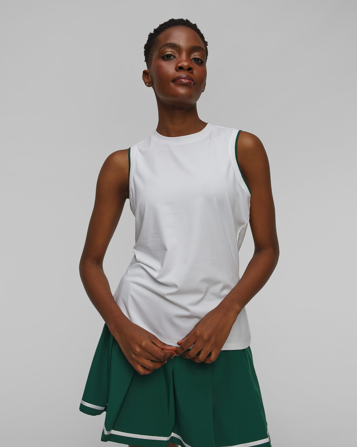 T-shirt blanc pour femmes Varley Arton Performance Tank, Couleur: Biały