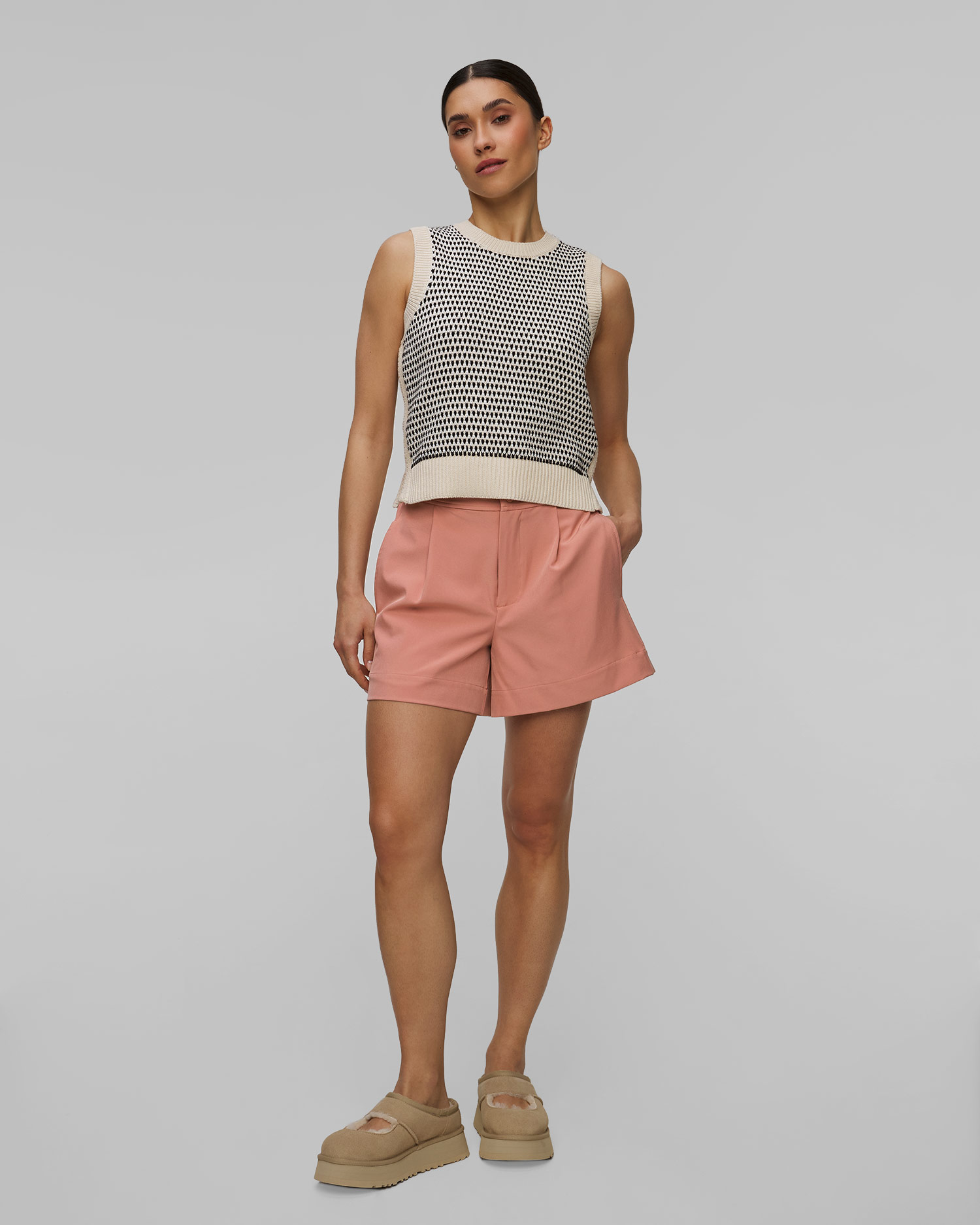 Różowe szorty damskie Varley Mariya Easy Pleat Short 4.5