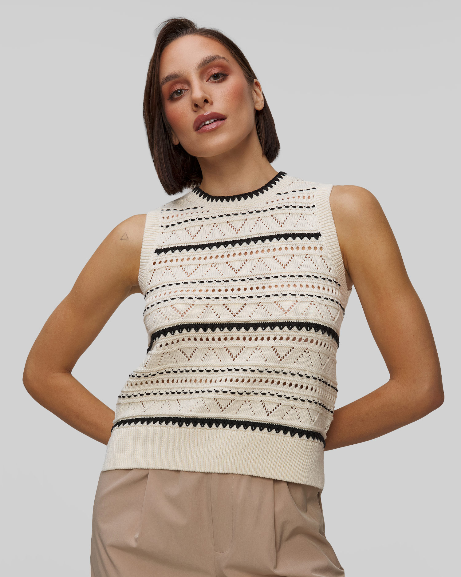 Dámská vesta z úpletu Varley Athena Pointelle Knit Vest