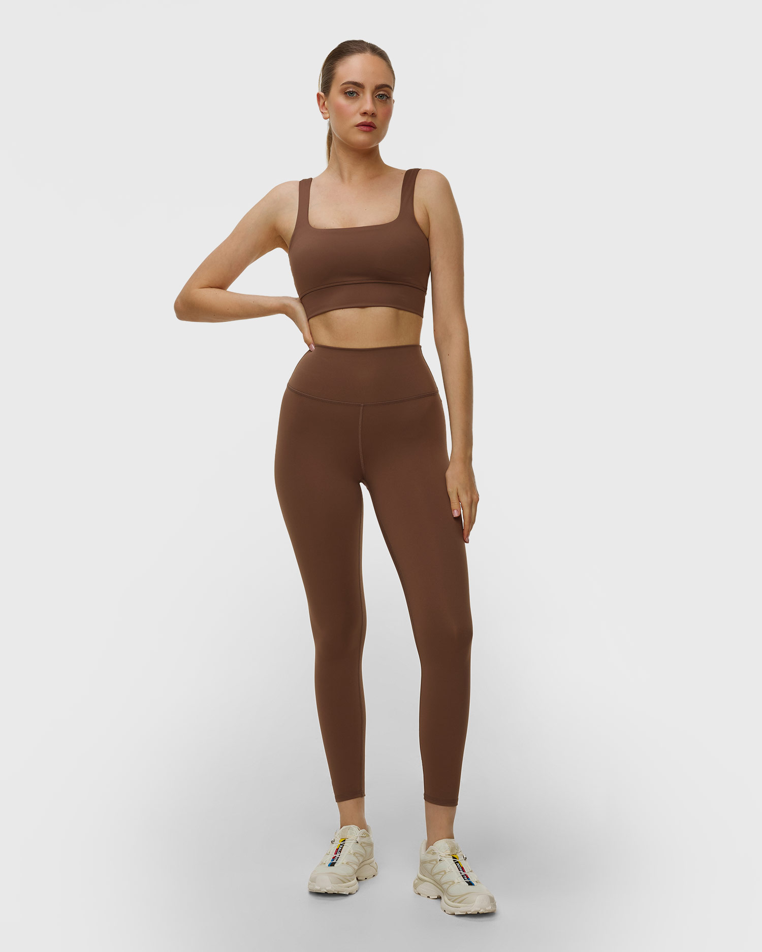 Dámske hnedé legíny Varley Assure High Rise Legging 25