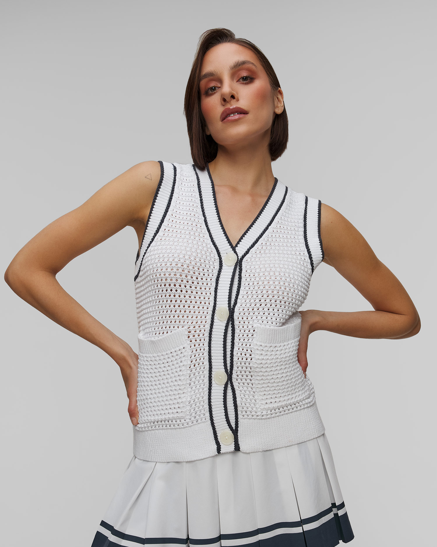 Dámská vesta z úpletu Varley Leilani V-Neck Tank